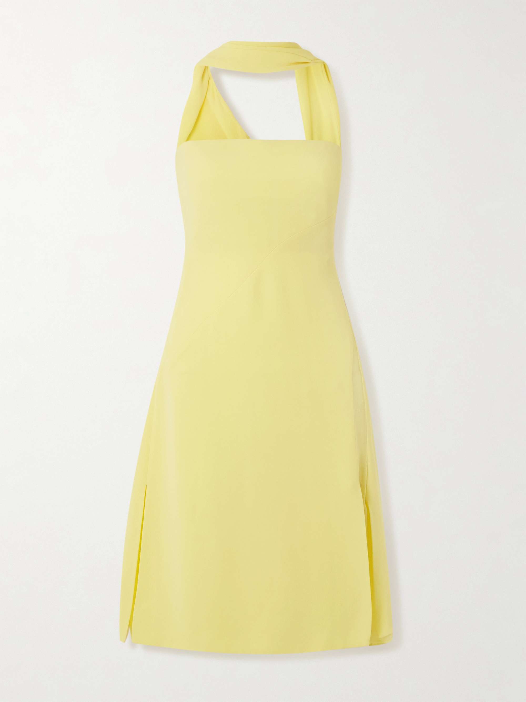 Scarf-effect cutout chiffon-trimmed silk-cady mini dress view