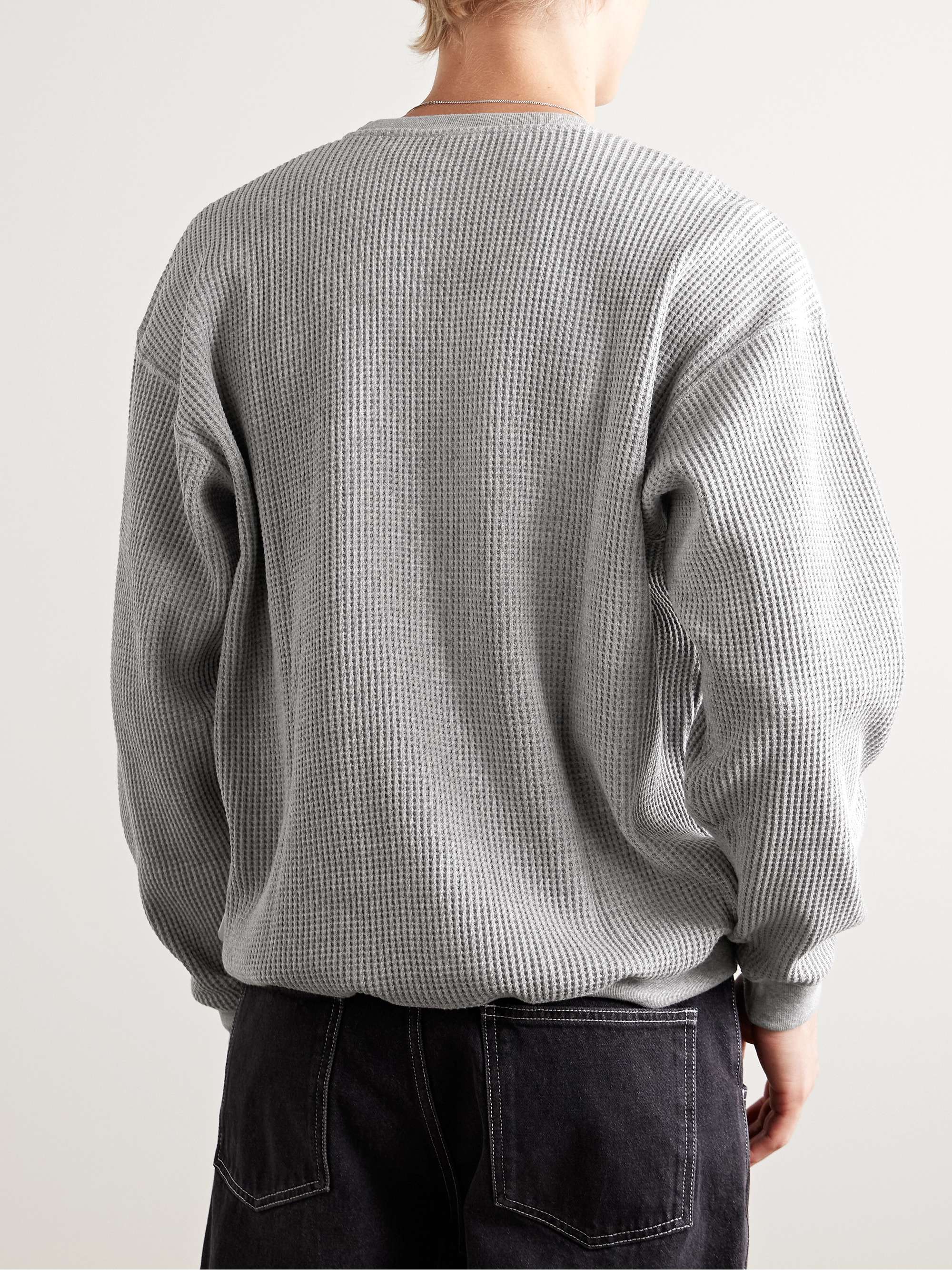 Logo-Appliquéd Waffle-Knit Cotton T-Shirt view