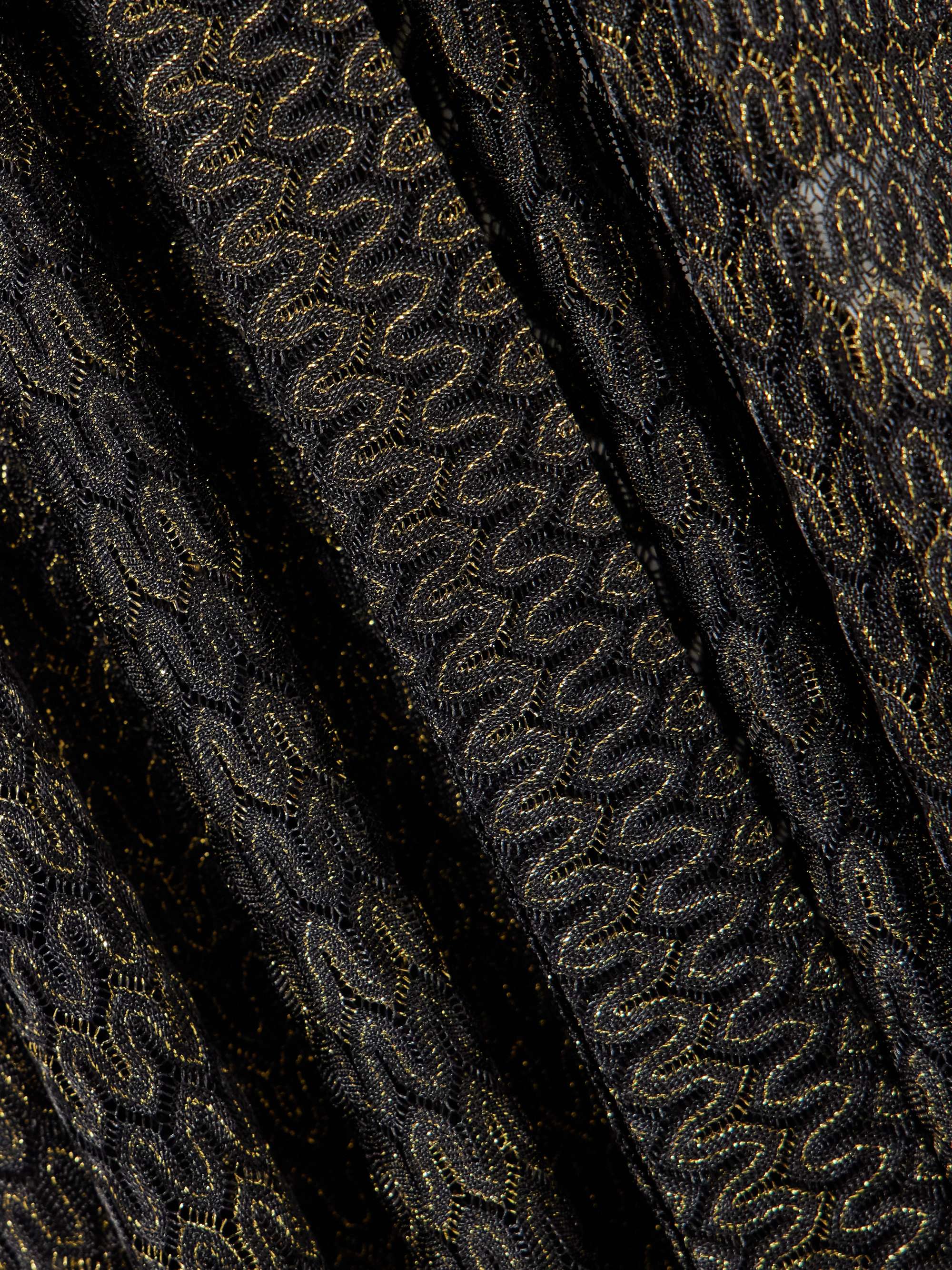 Melissa belted metallic open-knit robe view