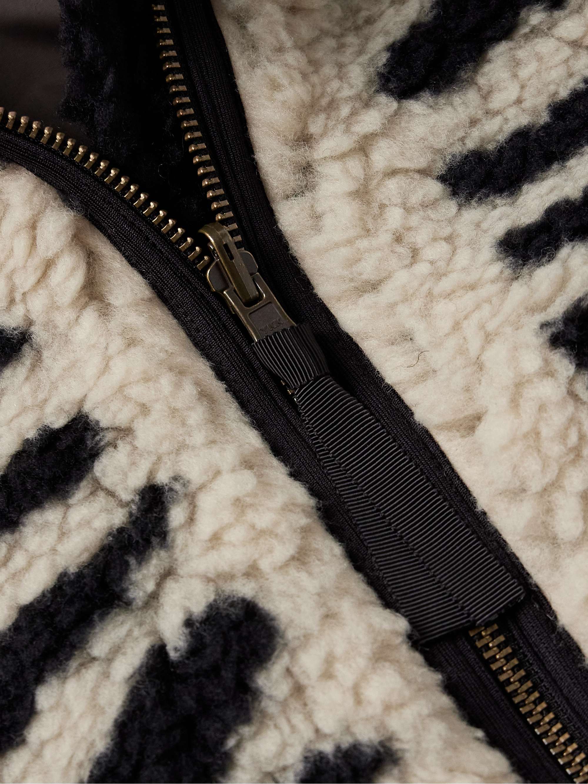 Bone Boa Reversible Printed Fleece and Nylon Jacket view