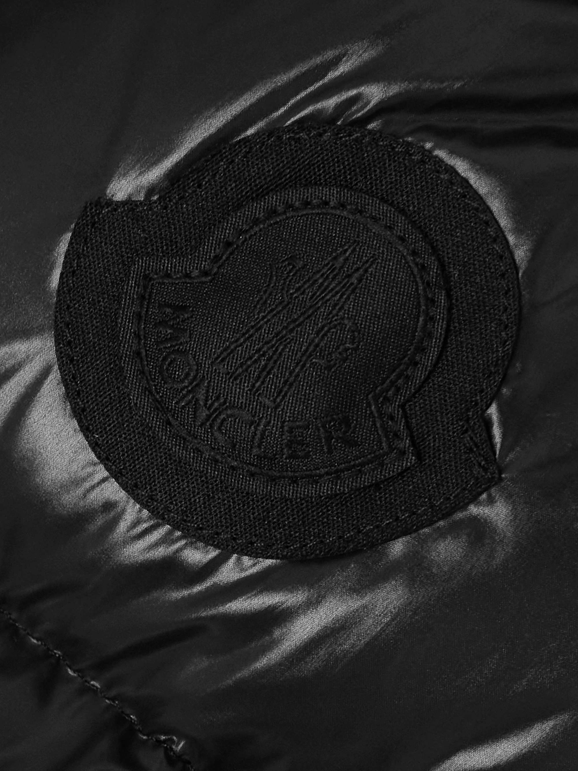 Appliquéd quilted padded glossed-shell down jacket view