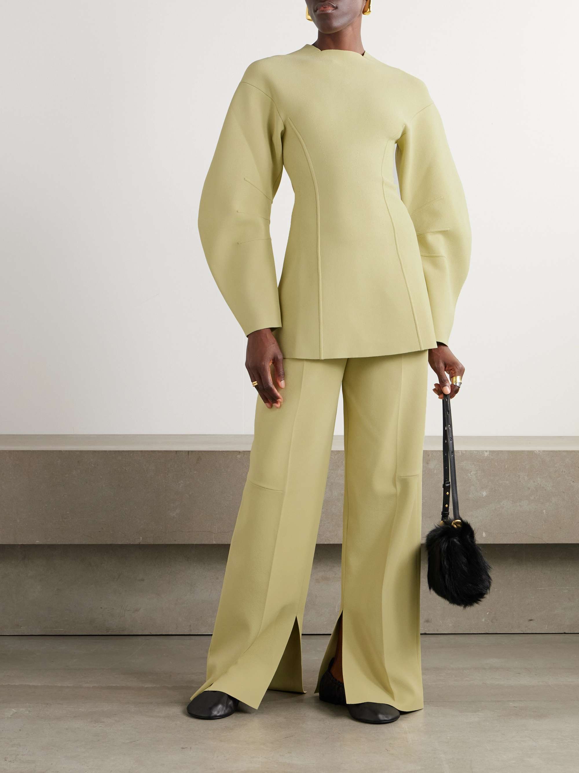 Paneled knitted sweater view