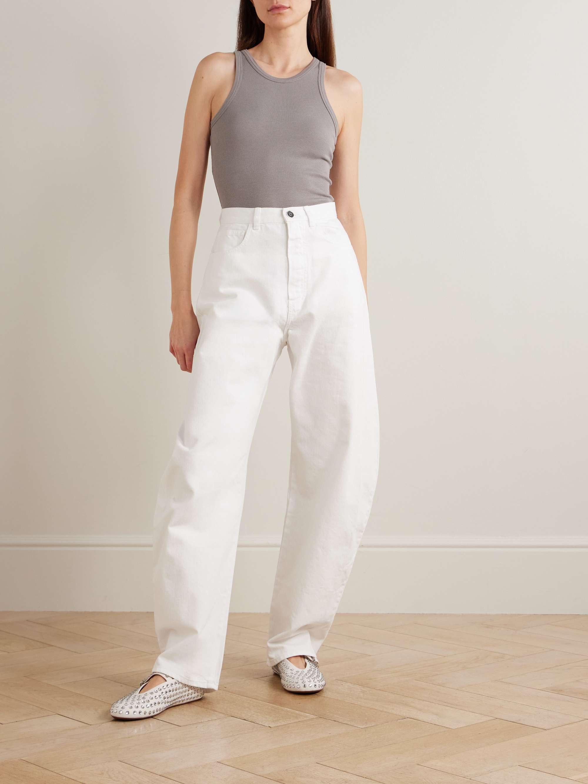 Mid-rise barrel-leg jeans view