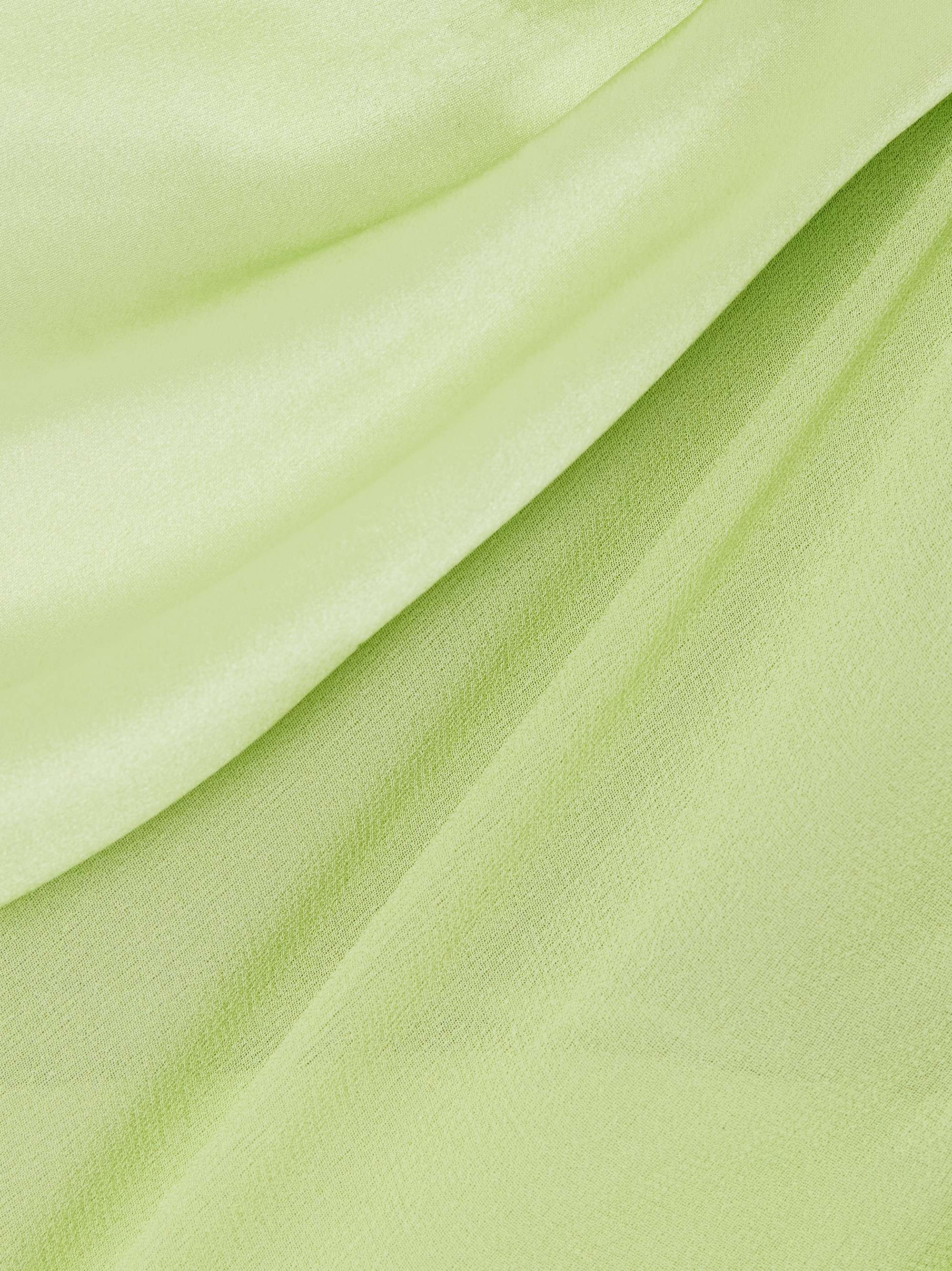 Knot-detailed gathered chiffon-trimmed silk-satin maxi skirt view