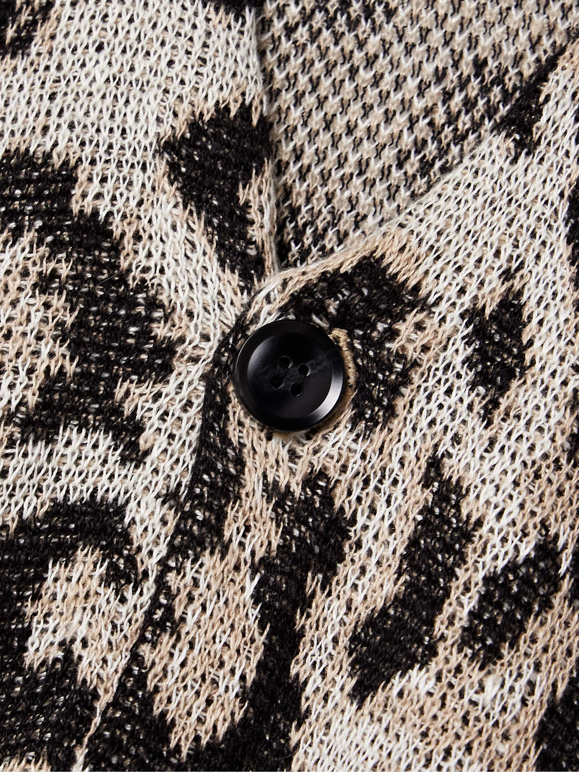 Boyfriend oversized jacquard-knit linen cardigan view