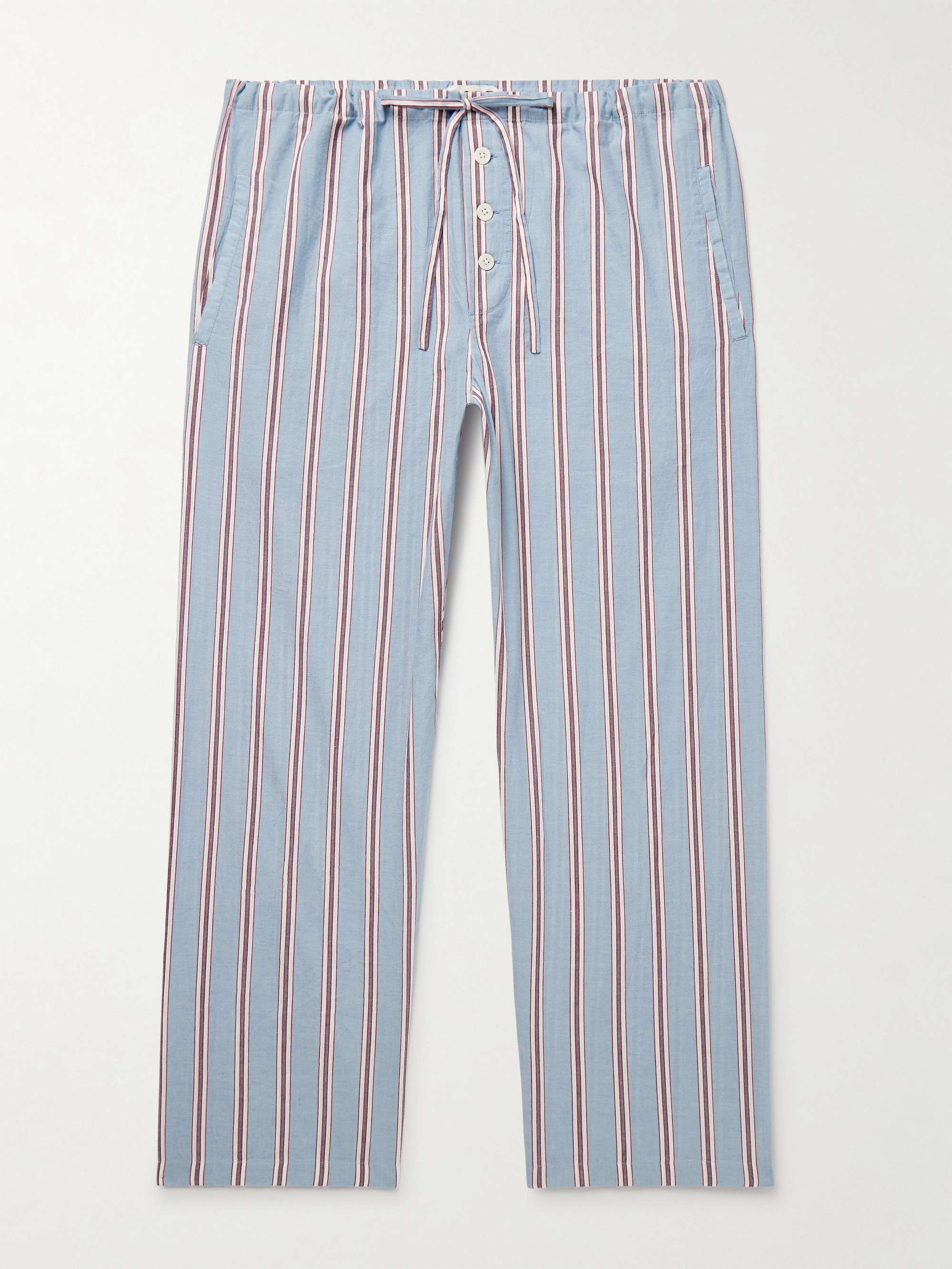 Regatta Straight-Leg Striped Cotton-Voile Drawstring Trousers view
