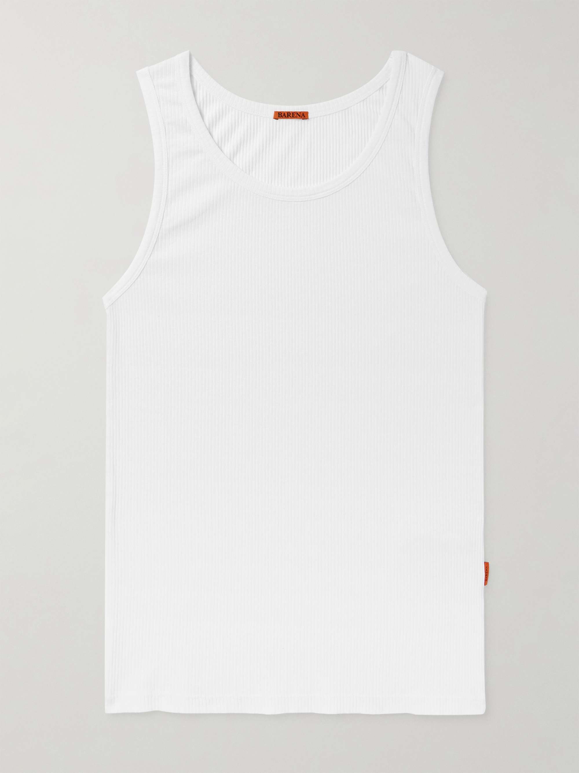 Ribbed Stretch Cotton and Linen-Blend Tank view
