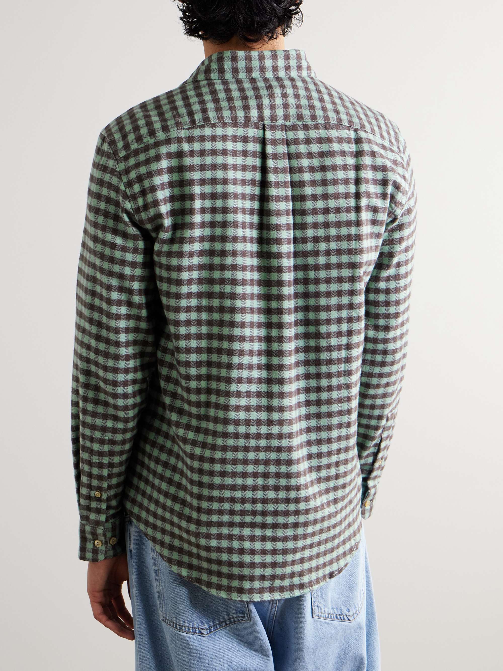 Roca Herringbone Gingham Cotton-Flannel Shirt view