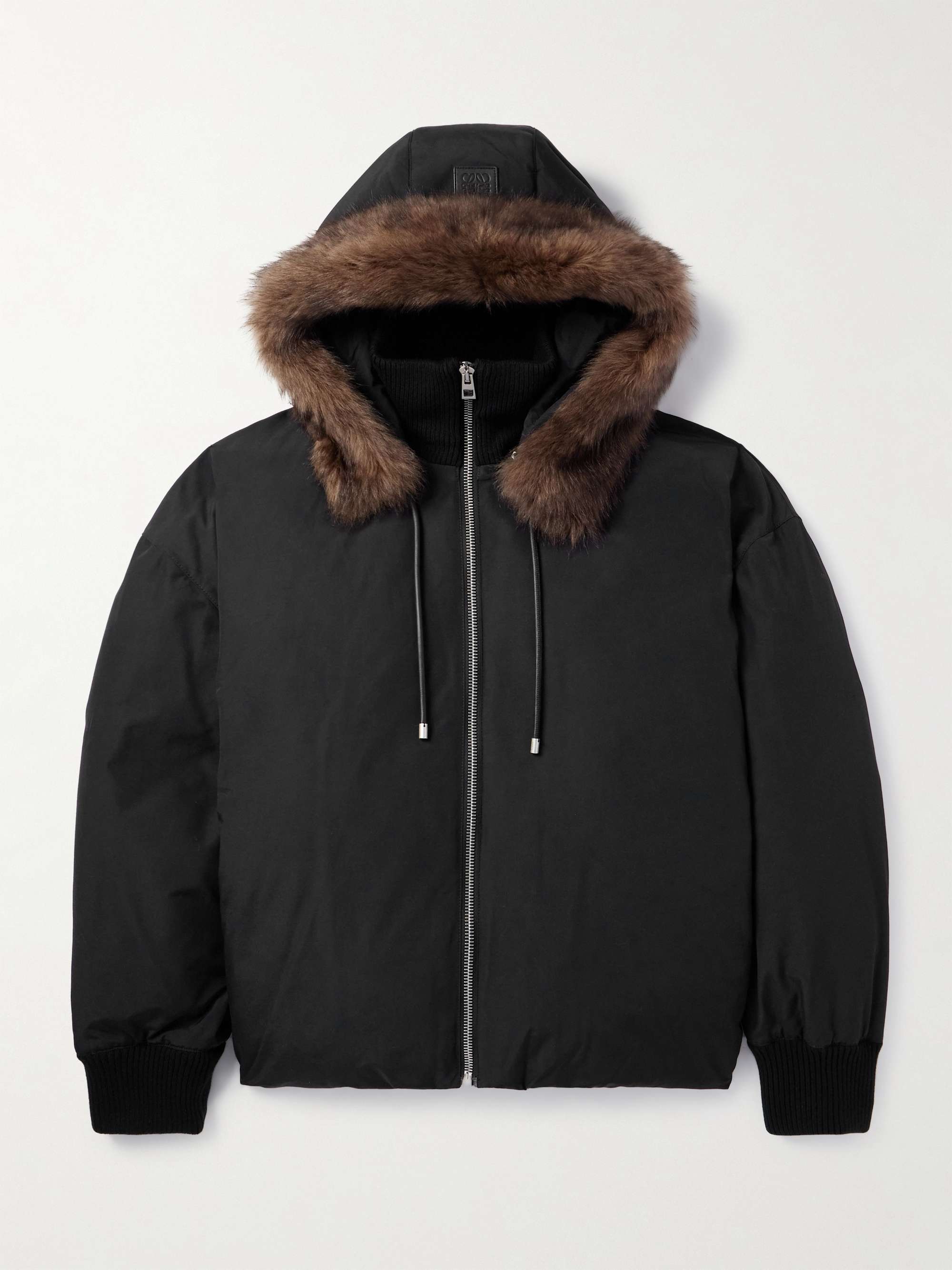 Faux-Fur Trimmed Padded Cotton-Blend Hooded Jacket view