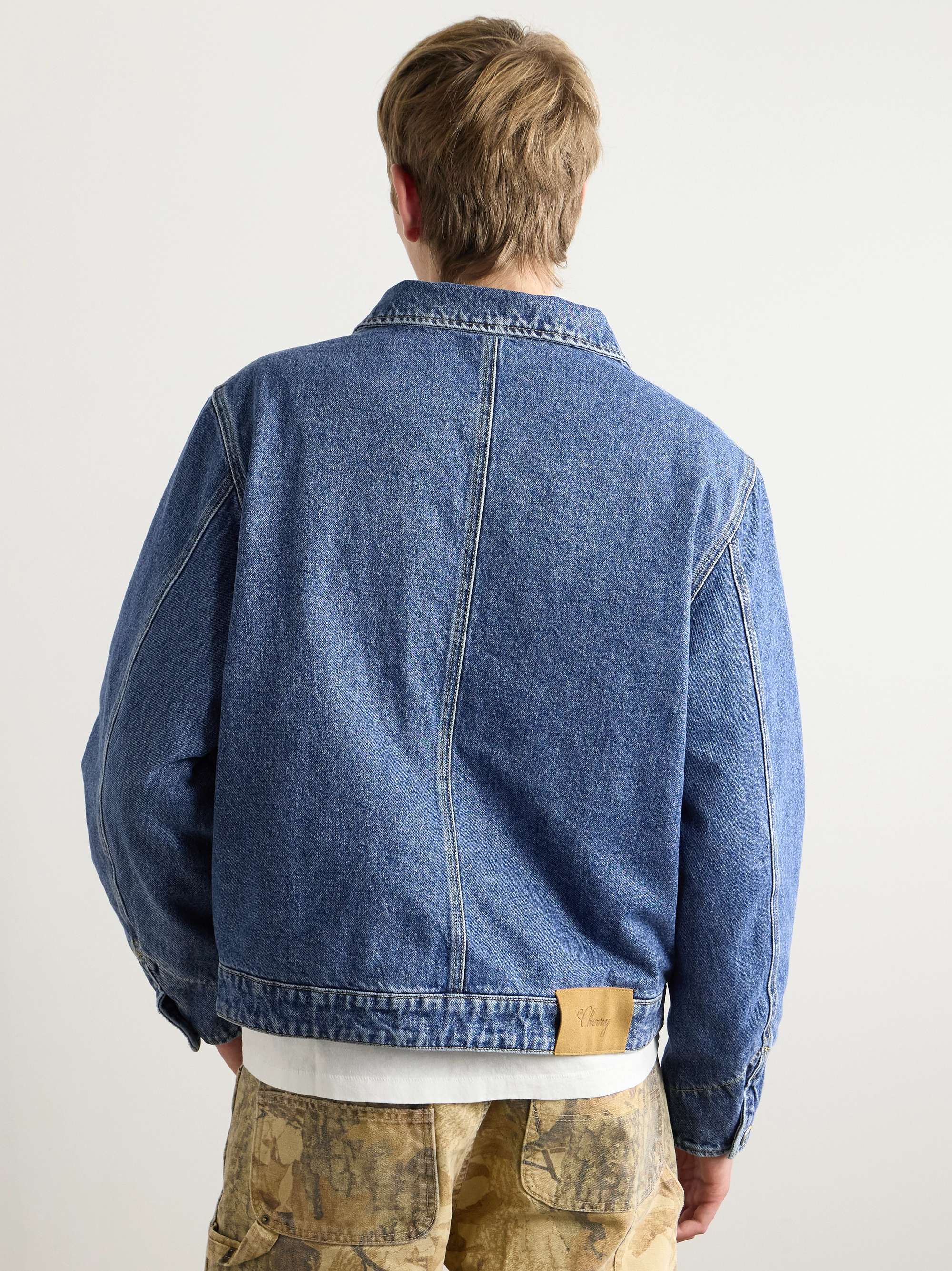 Logo-Print Denim Blouson Jacket view