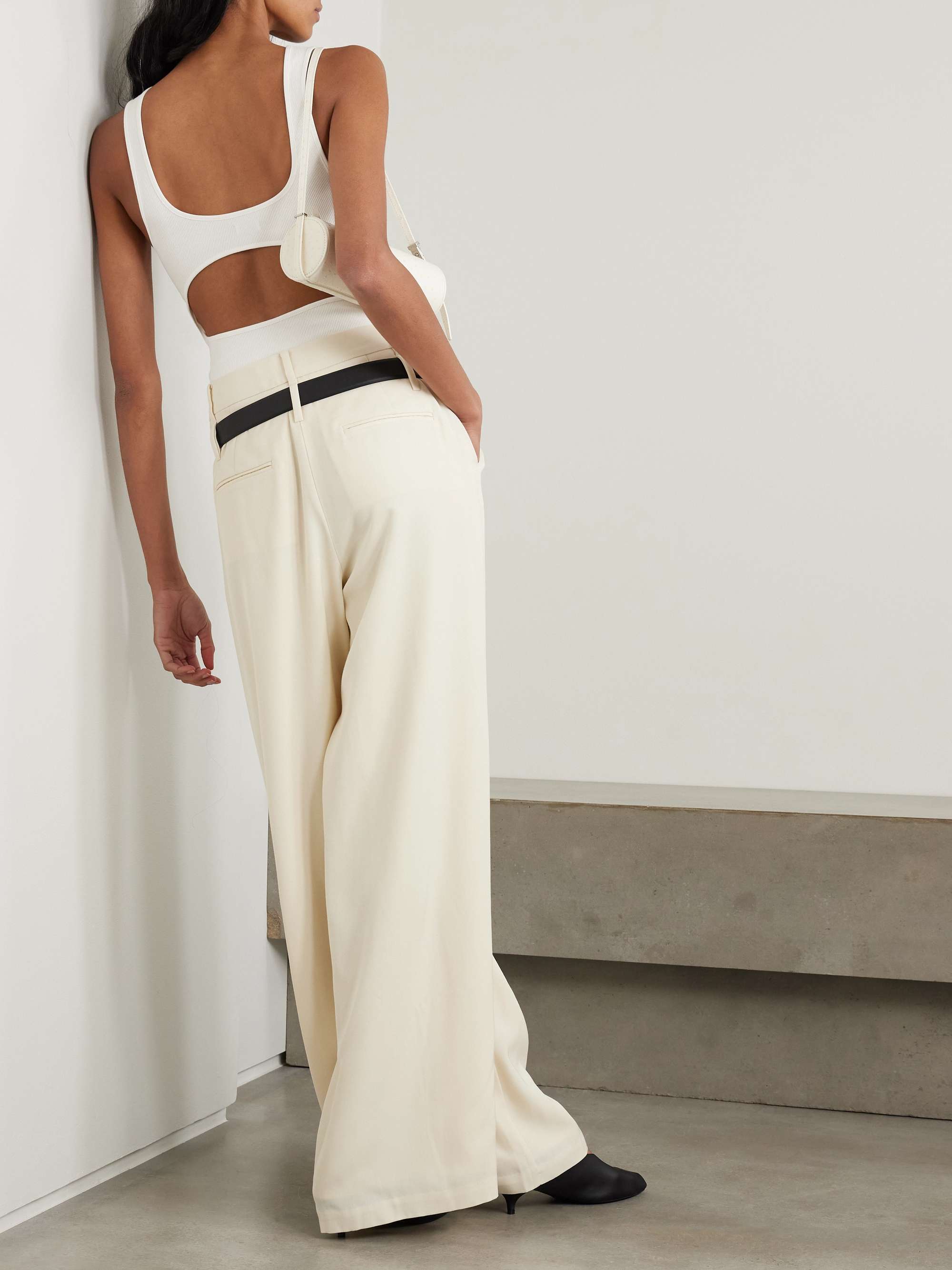 Open-back ribbed stretch organic cotton-jersey tank view