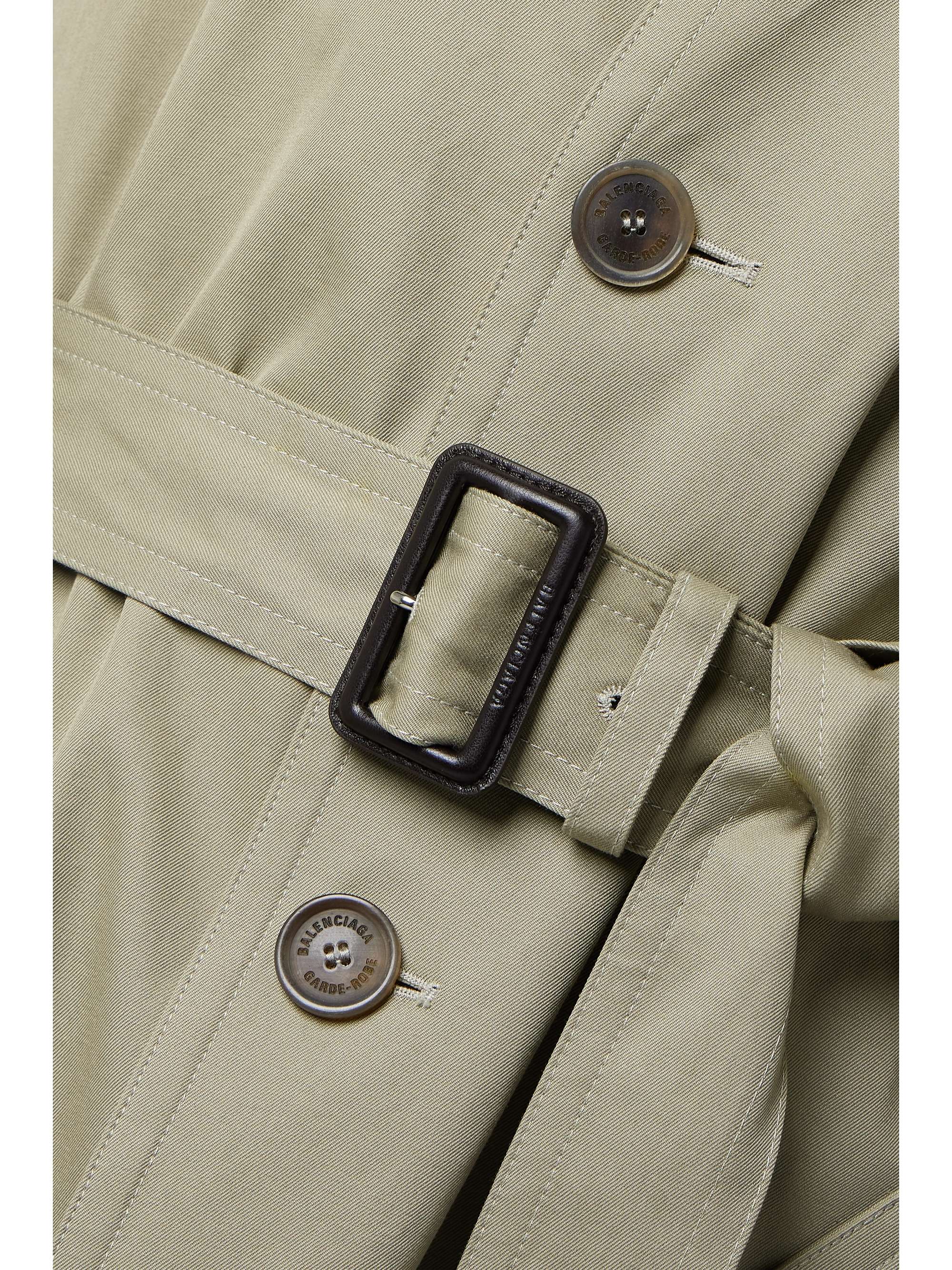 Oversized belted cotton-drill trench coat view