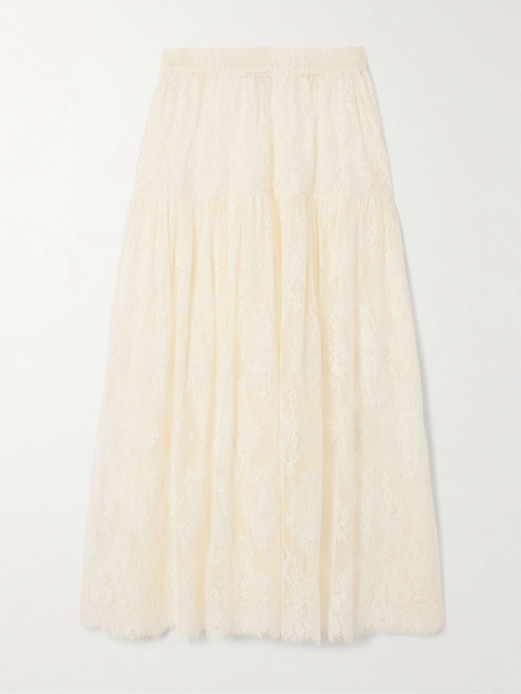Sebastiane tiered lace midi skirt view