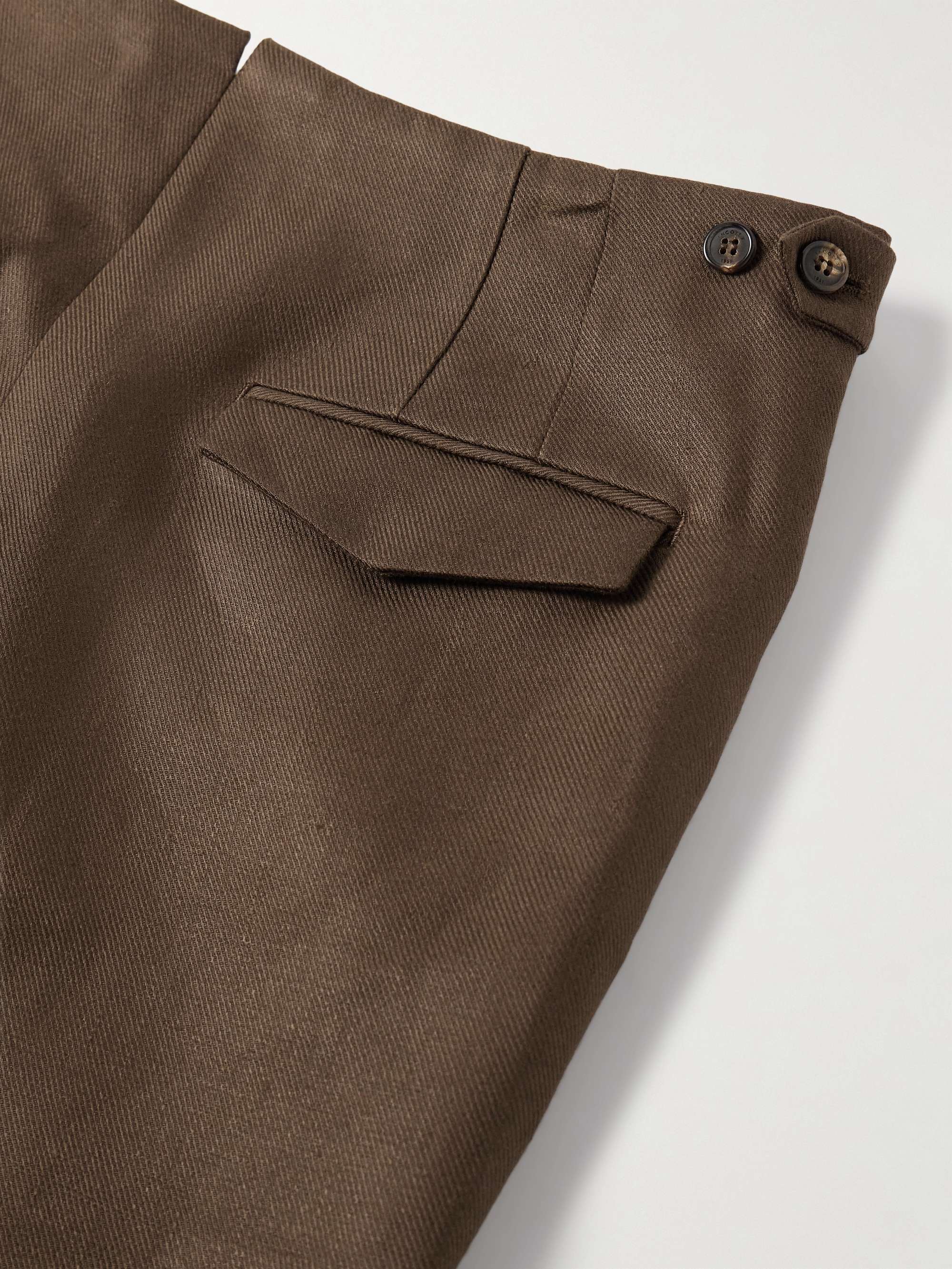 Venezia 1951 Tapered Pleated Linen-Blend Trousers view