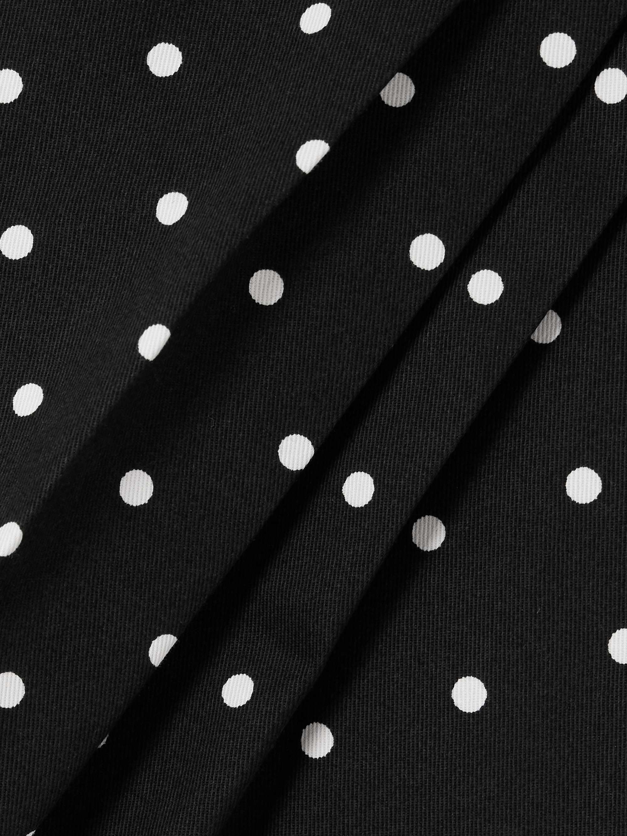 Pleated polka-dot cotton-blend twill shorts view