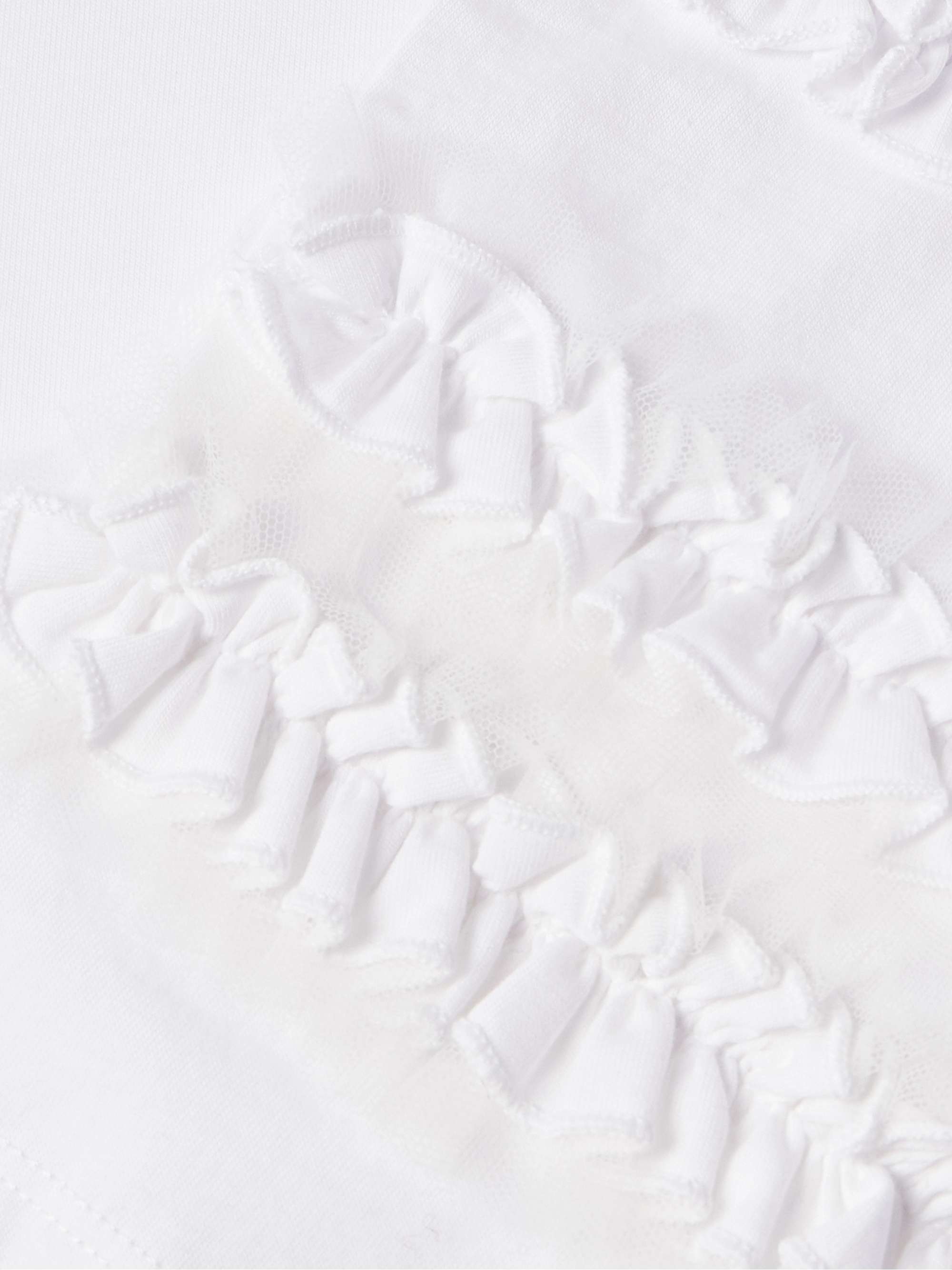 Ruffled Tulle-Trimmed Cotton-Jersey T-Shirt view