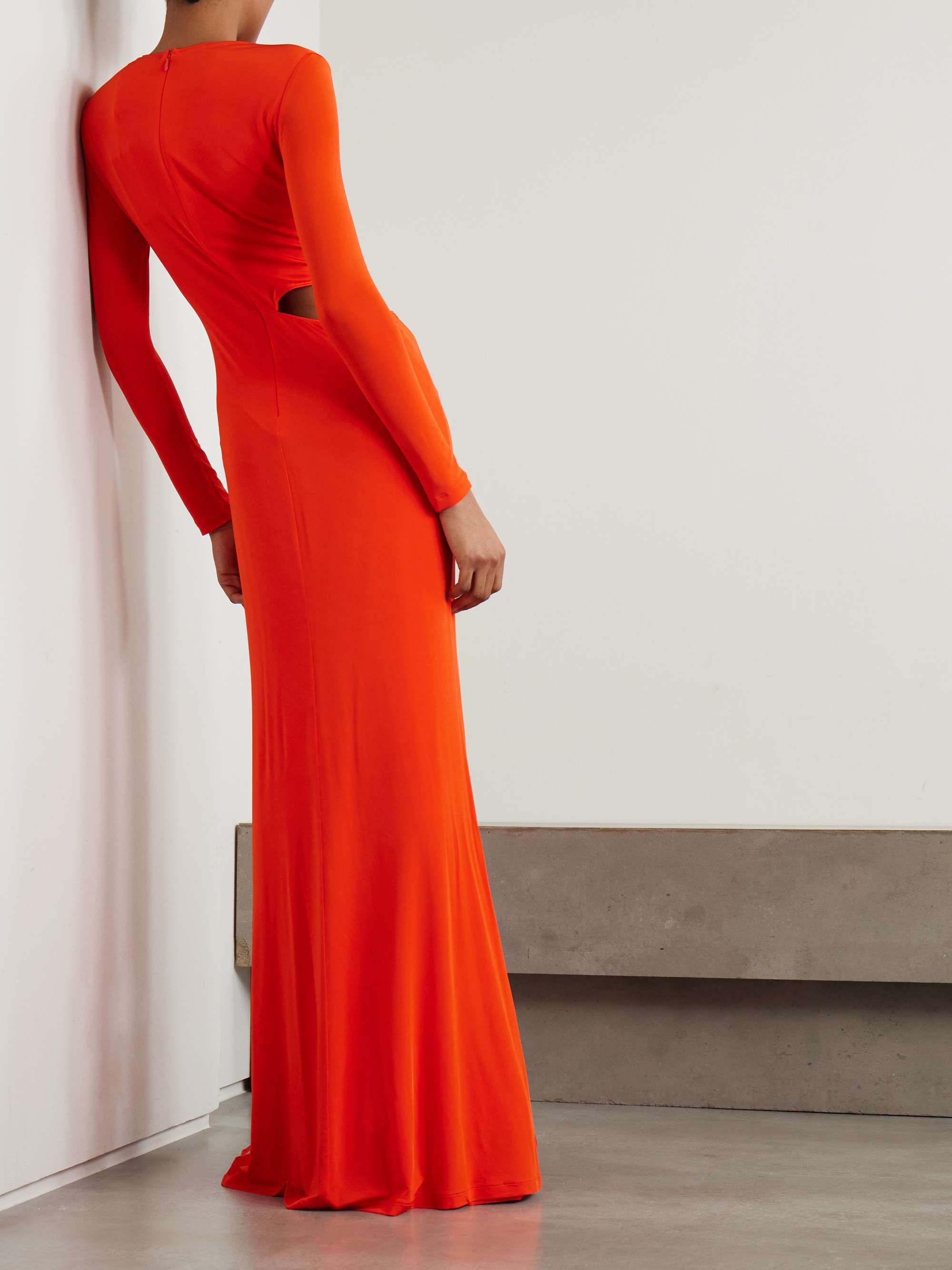 Twist-front cutout stretch-jersey gown view