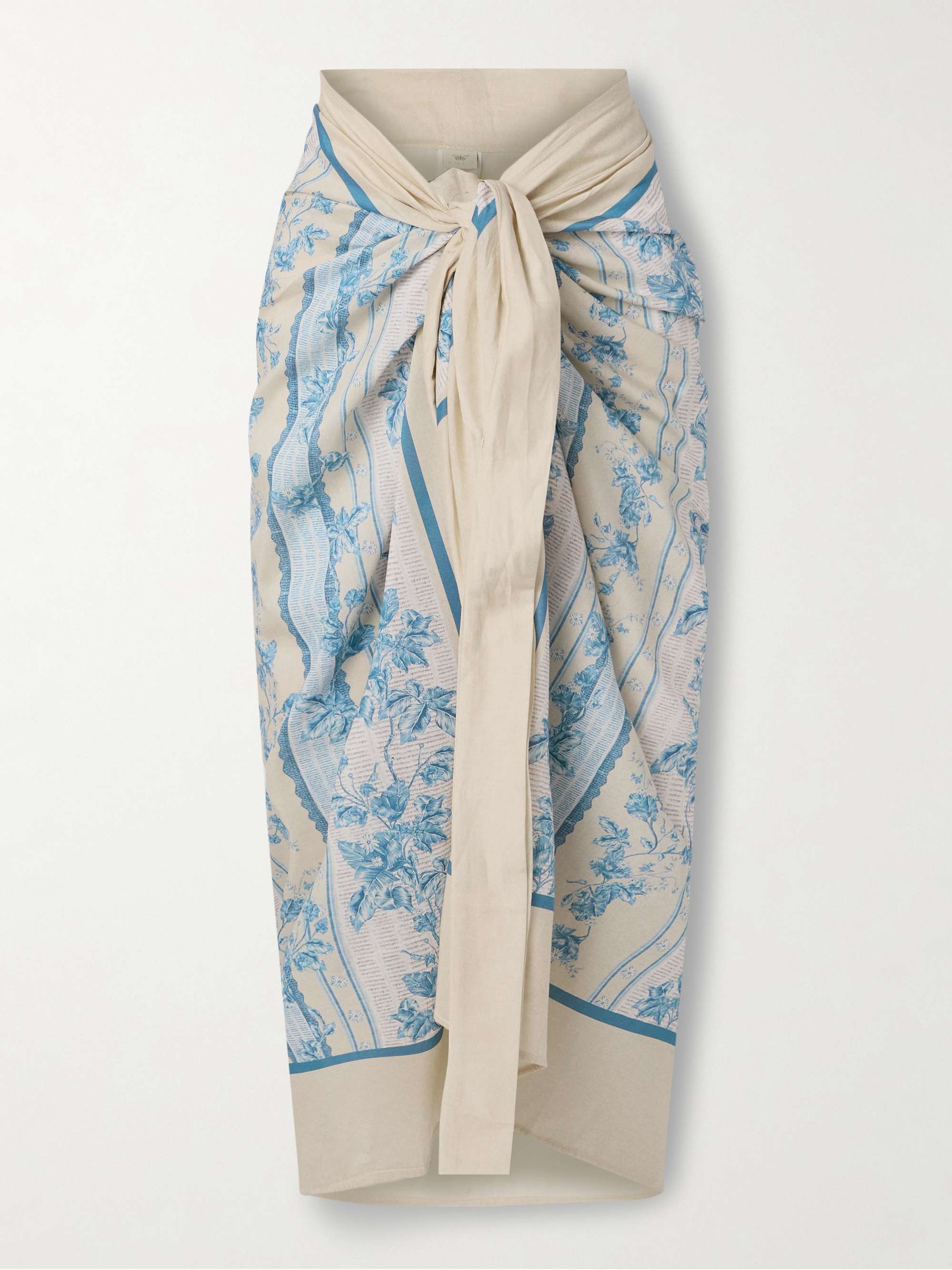 Lavanda Bougainvillea floral-print cotton and silk-blend voile pareo view