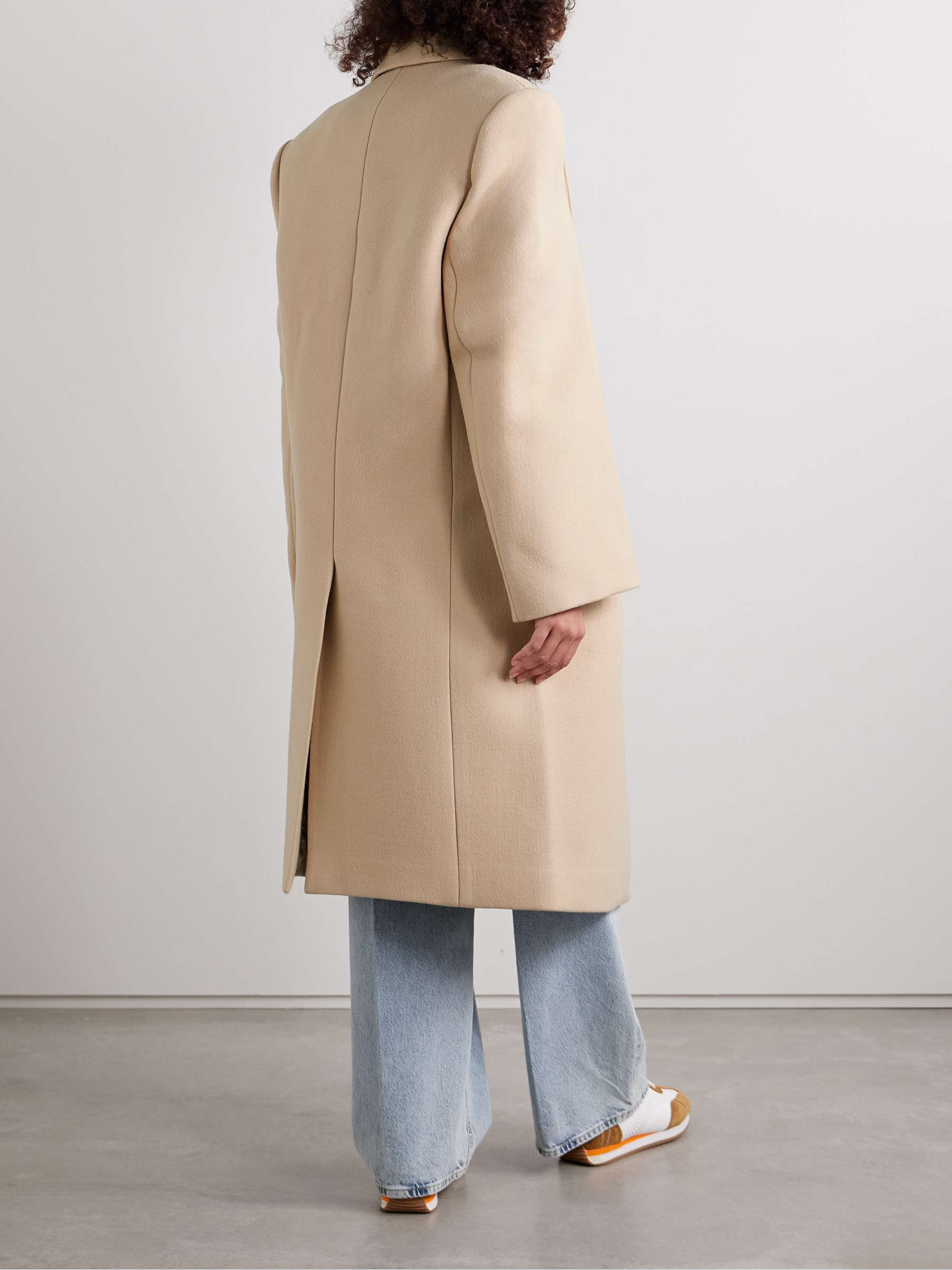 + Hailey Bieber double-breasted wool coat view