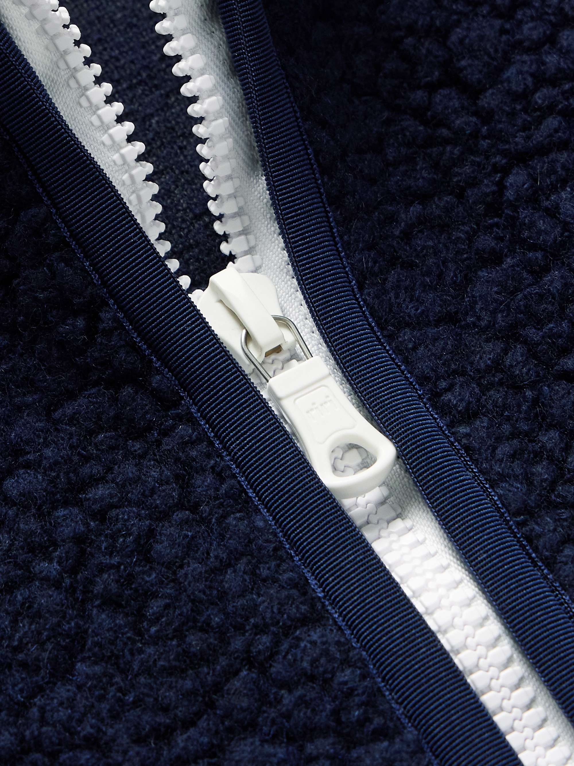 Logo-Embroidered Wool-Blend Fleece Gilet view
