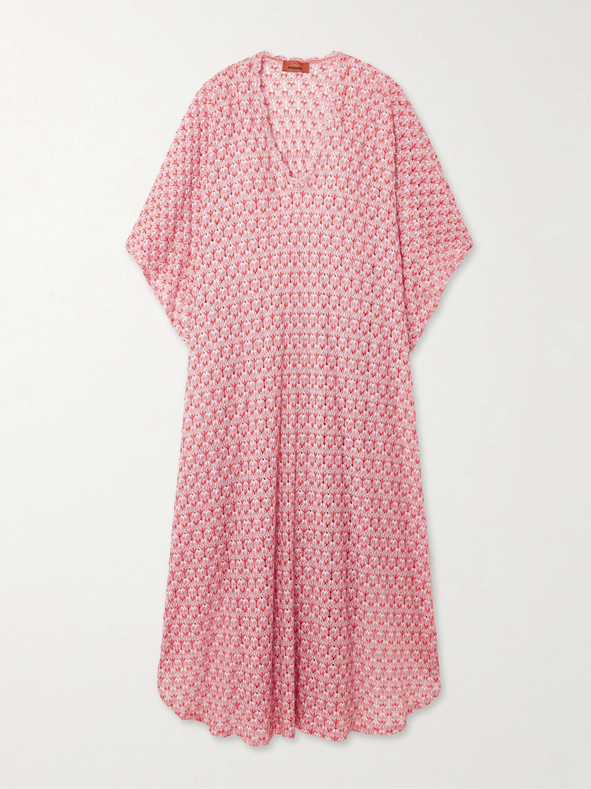Striped metallic crochet-knit coverup view