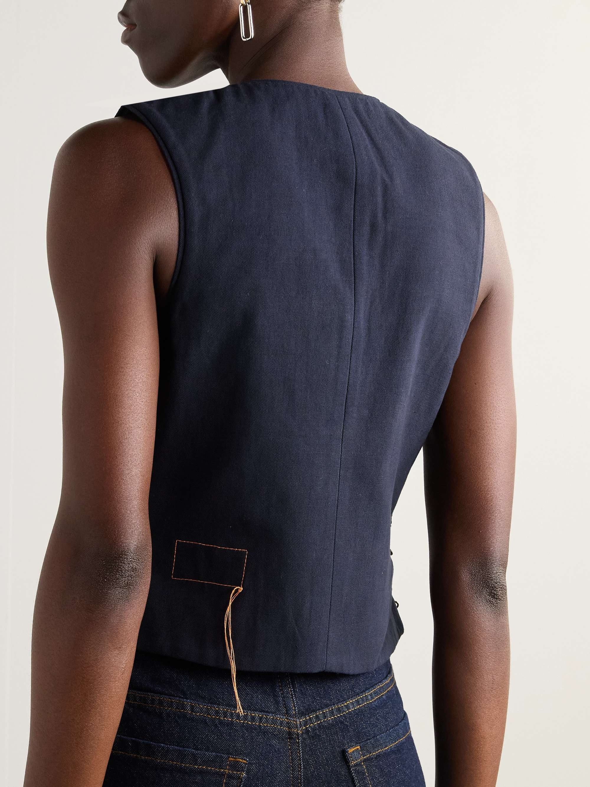 Embellished cotton vest view