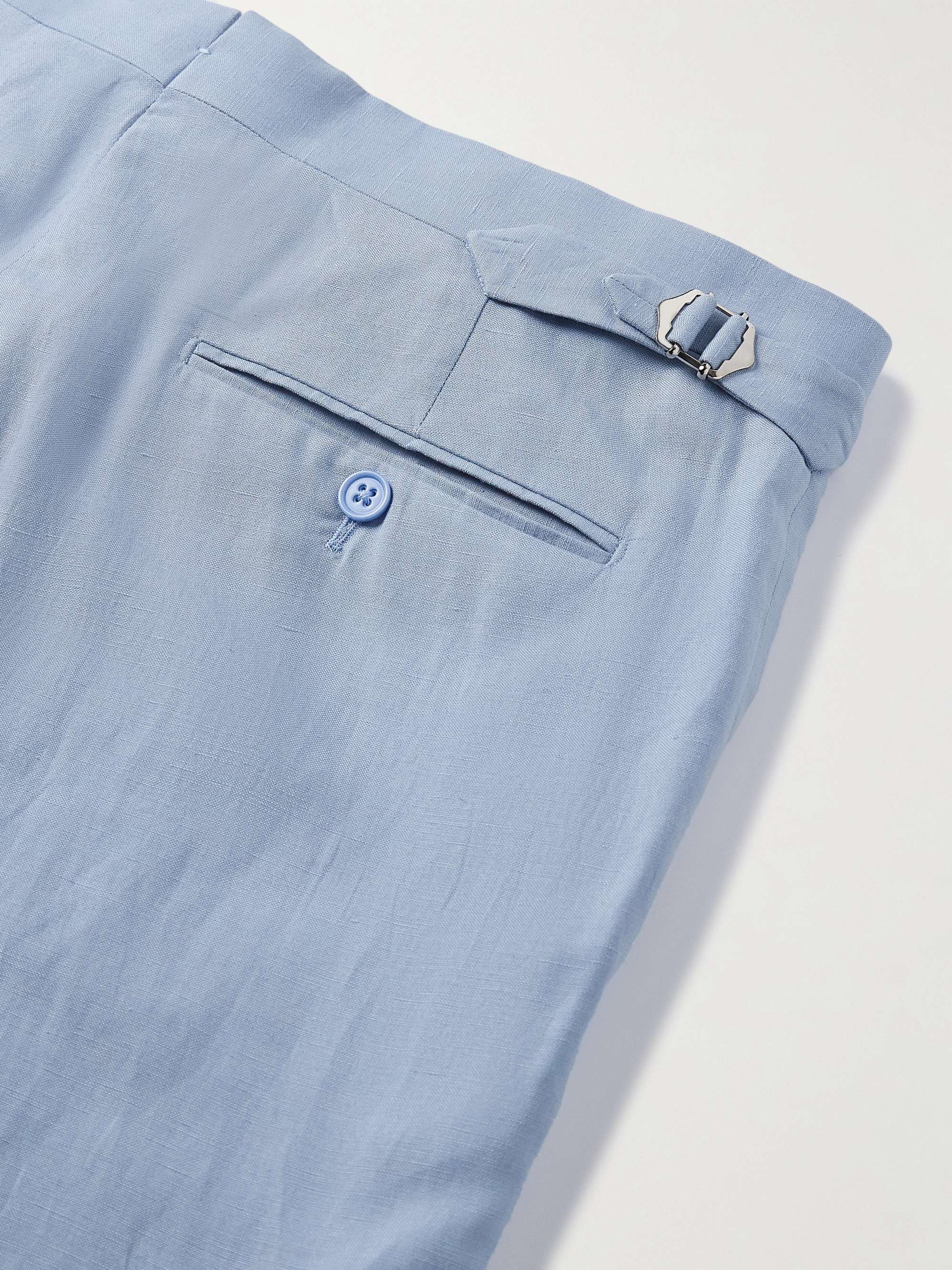 Gregory Straight-Leg Silk and Linen-Blend Suit Trousers view