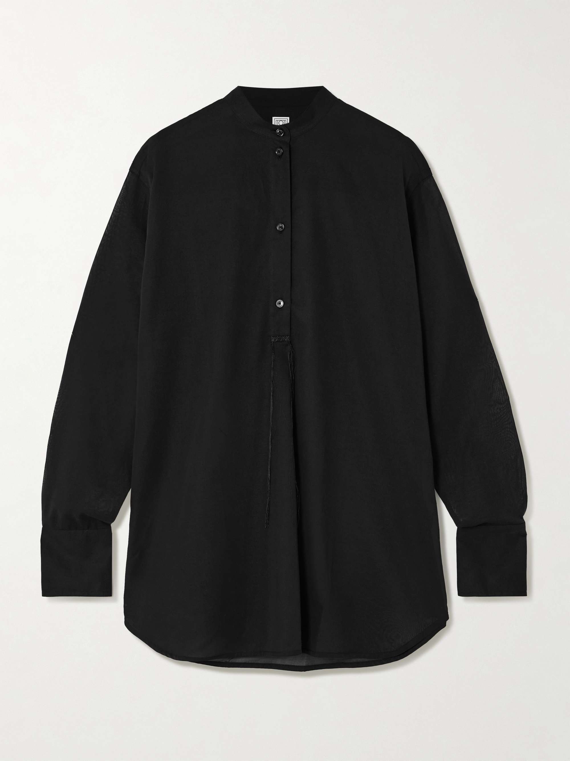 Embroidered organic cotton-voile shirt view