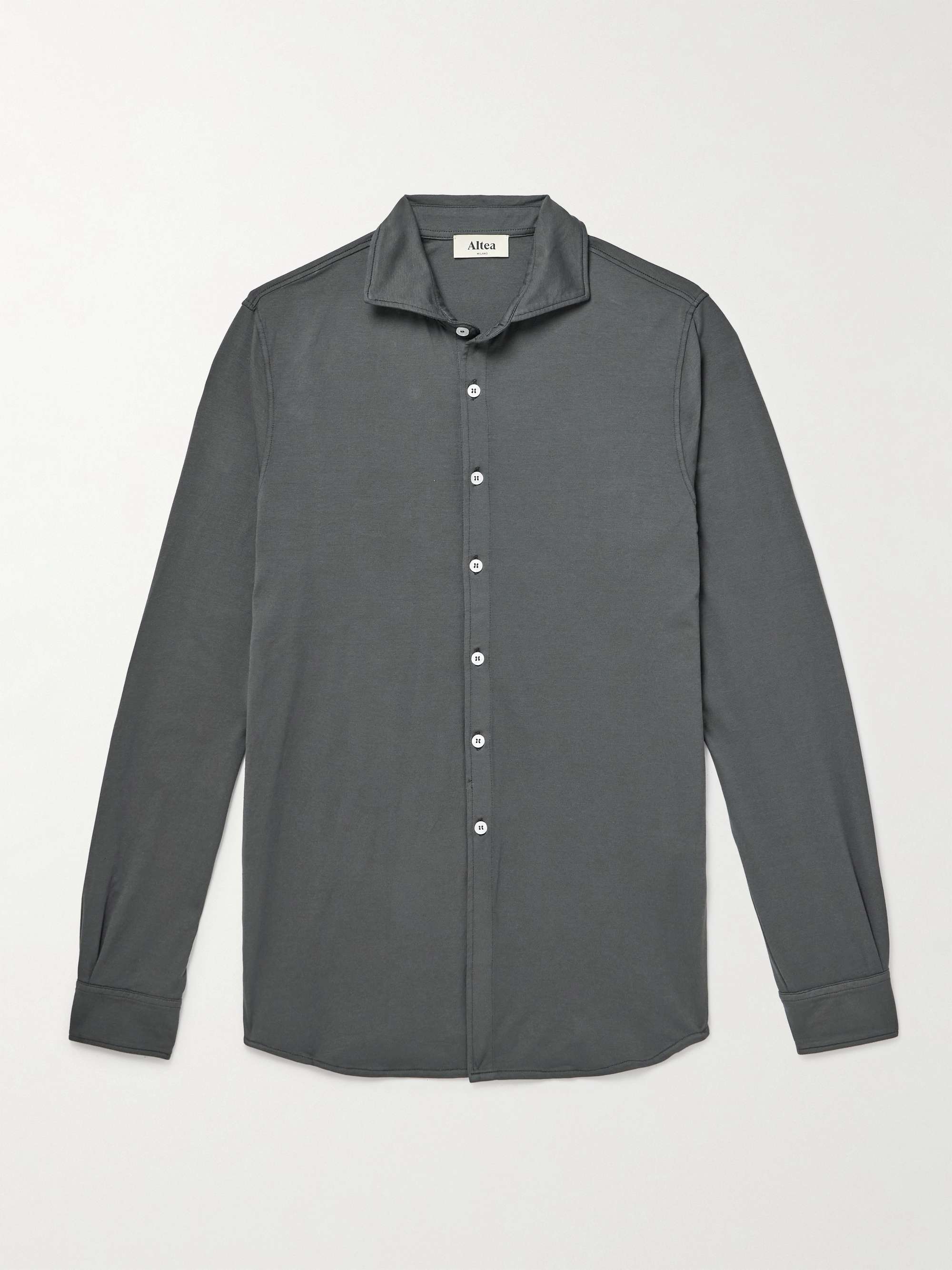 Palmer Cutaway-Collar Stretch-Cotton Jersey Shirt view