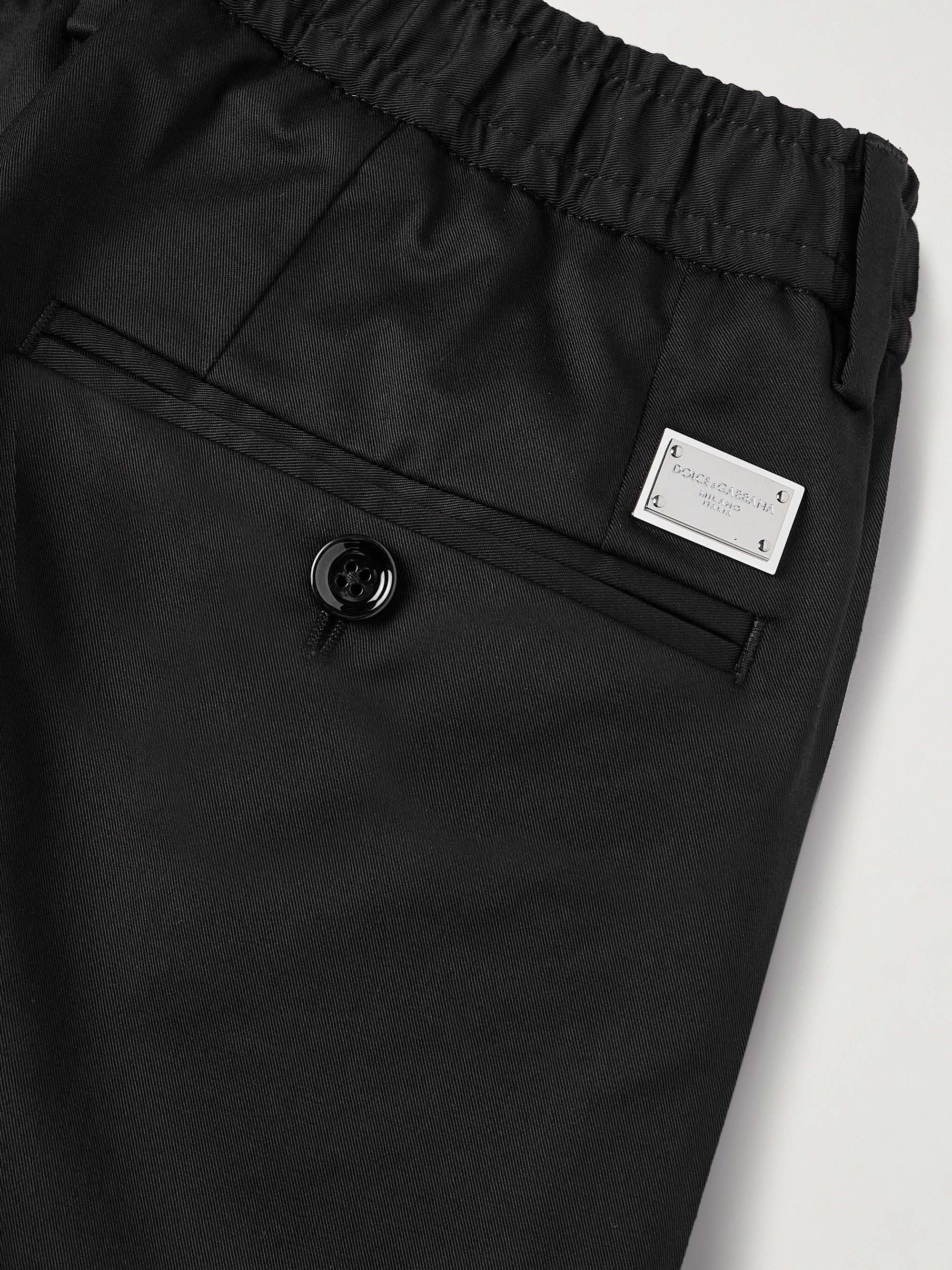 Slim-Fit Pleated Cotton-Blend Twill Shorts view