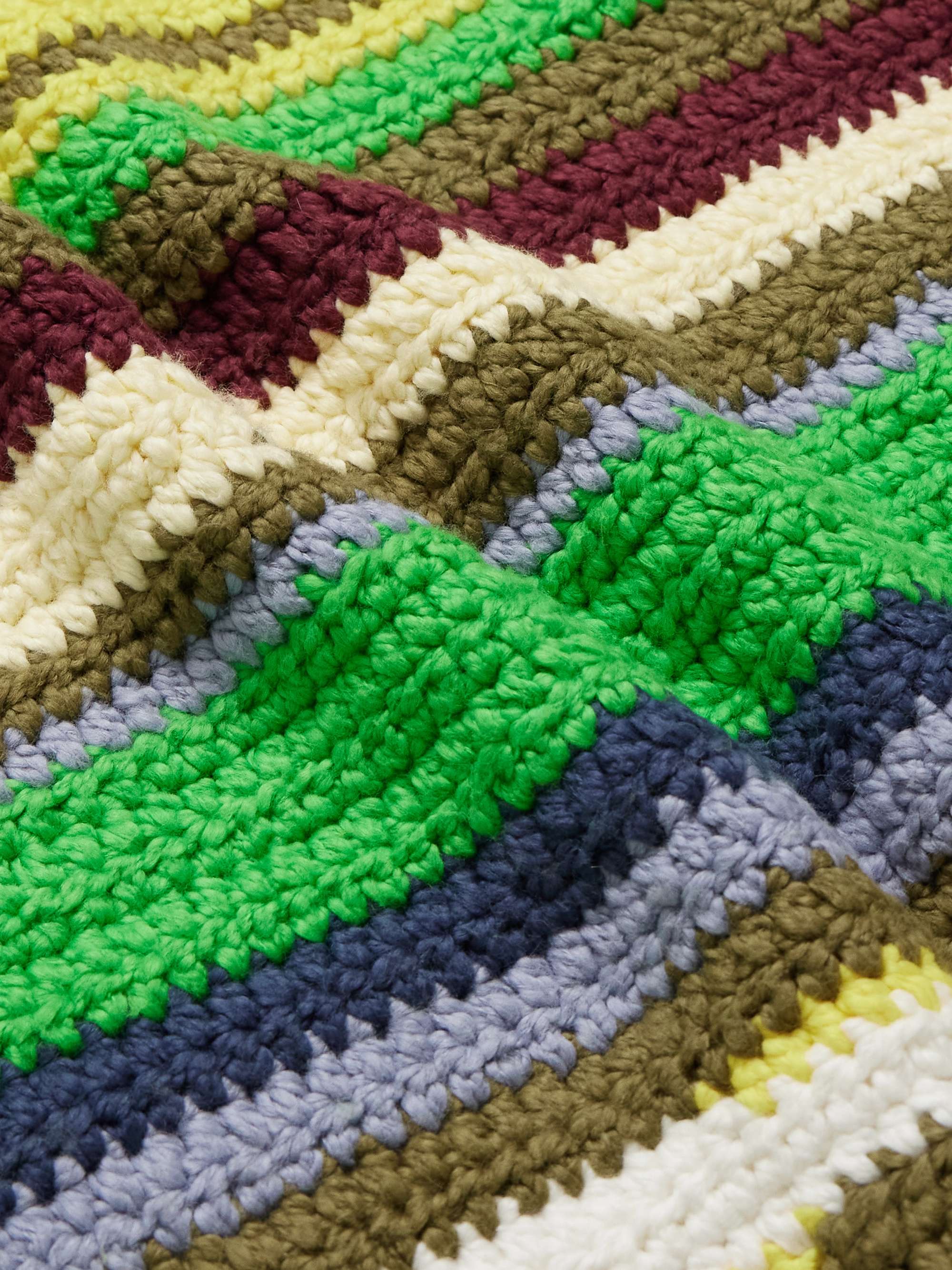 Striped Crocheted Organic Cotton Sweater view