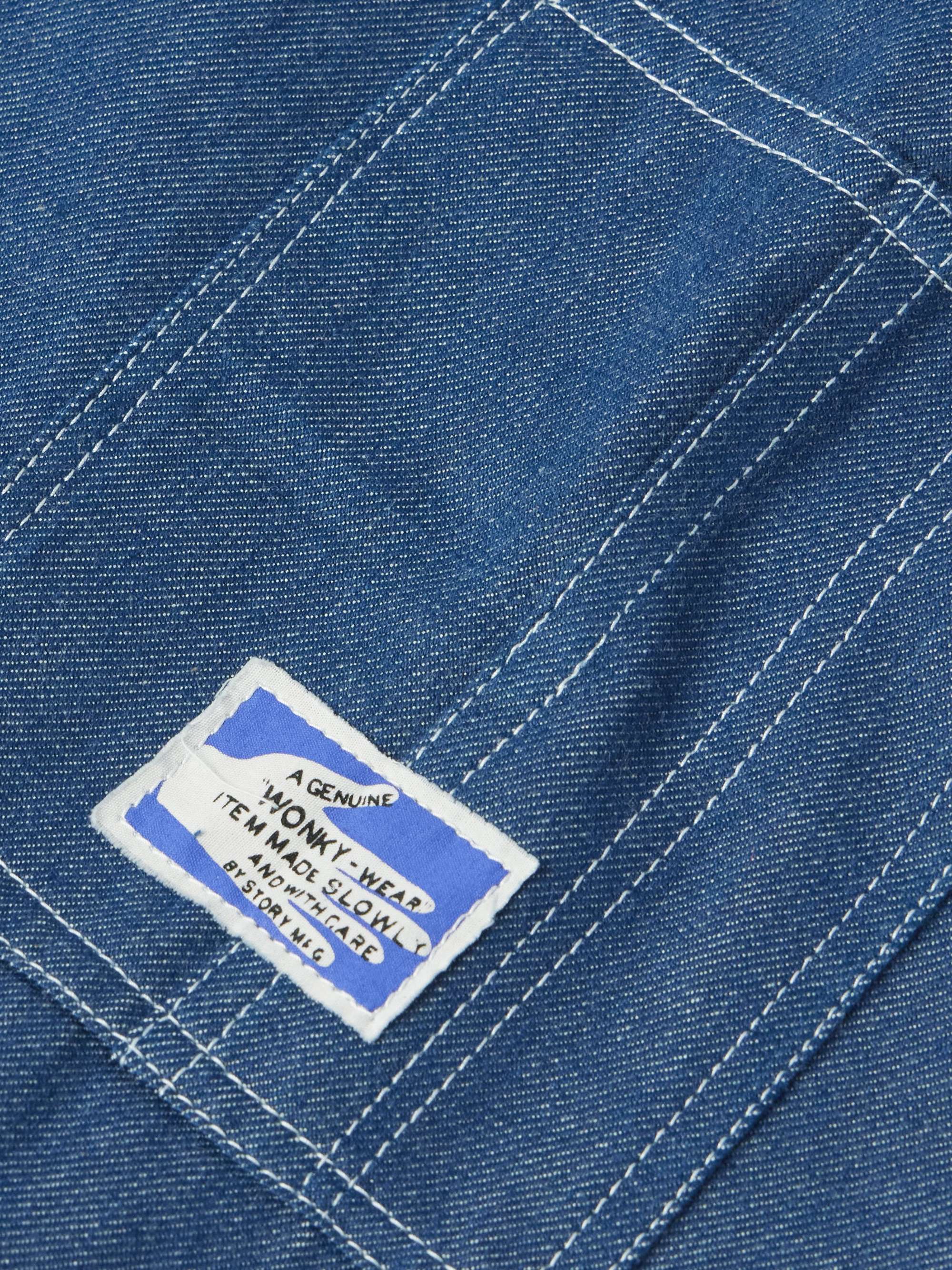 Railroad Logo-Appliquéd Organic Denim Jacket view
