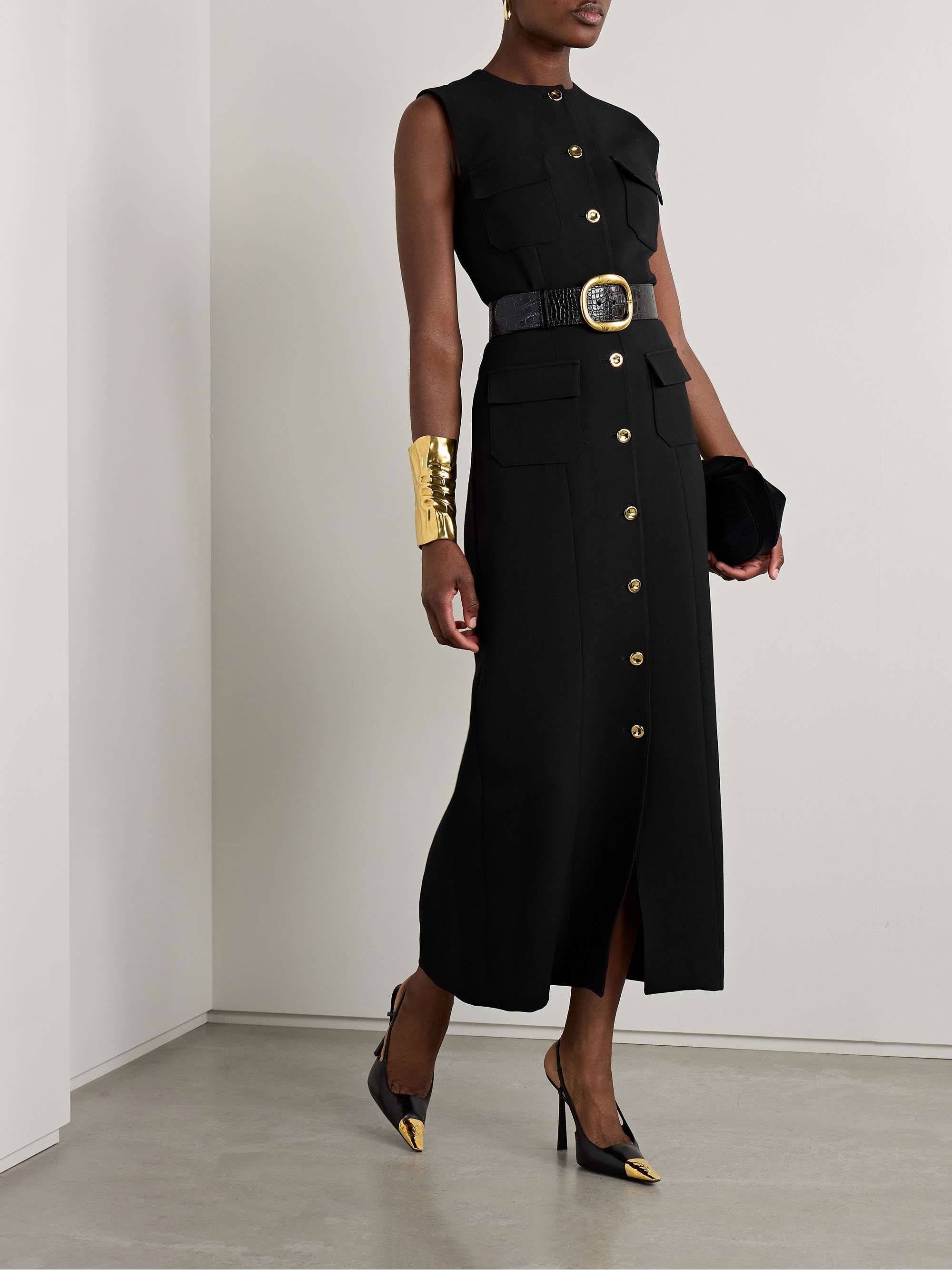The Corinne wool-blend crepe midi dress view