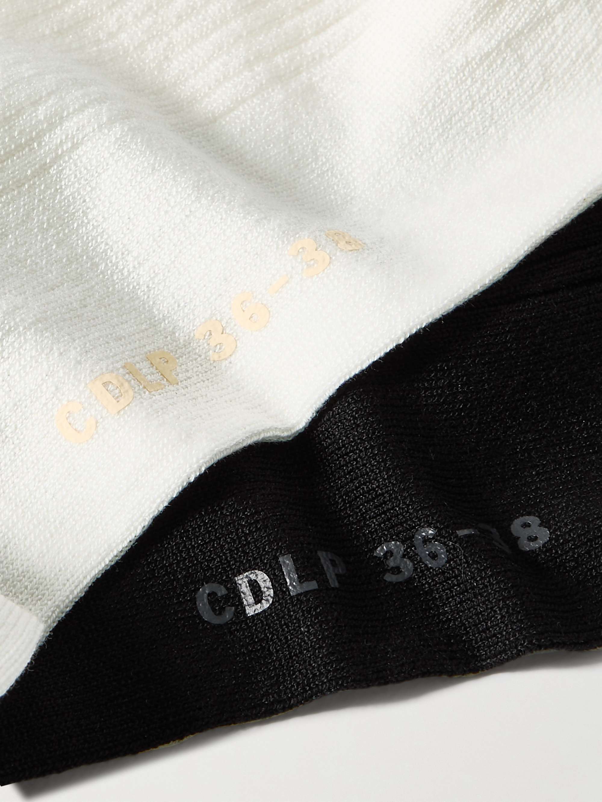 Set of six ribbed cotton-blend socks view