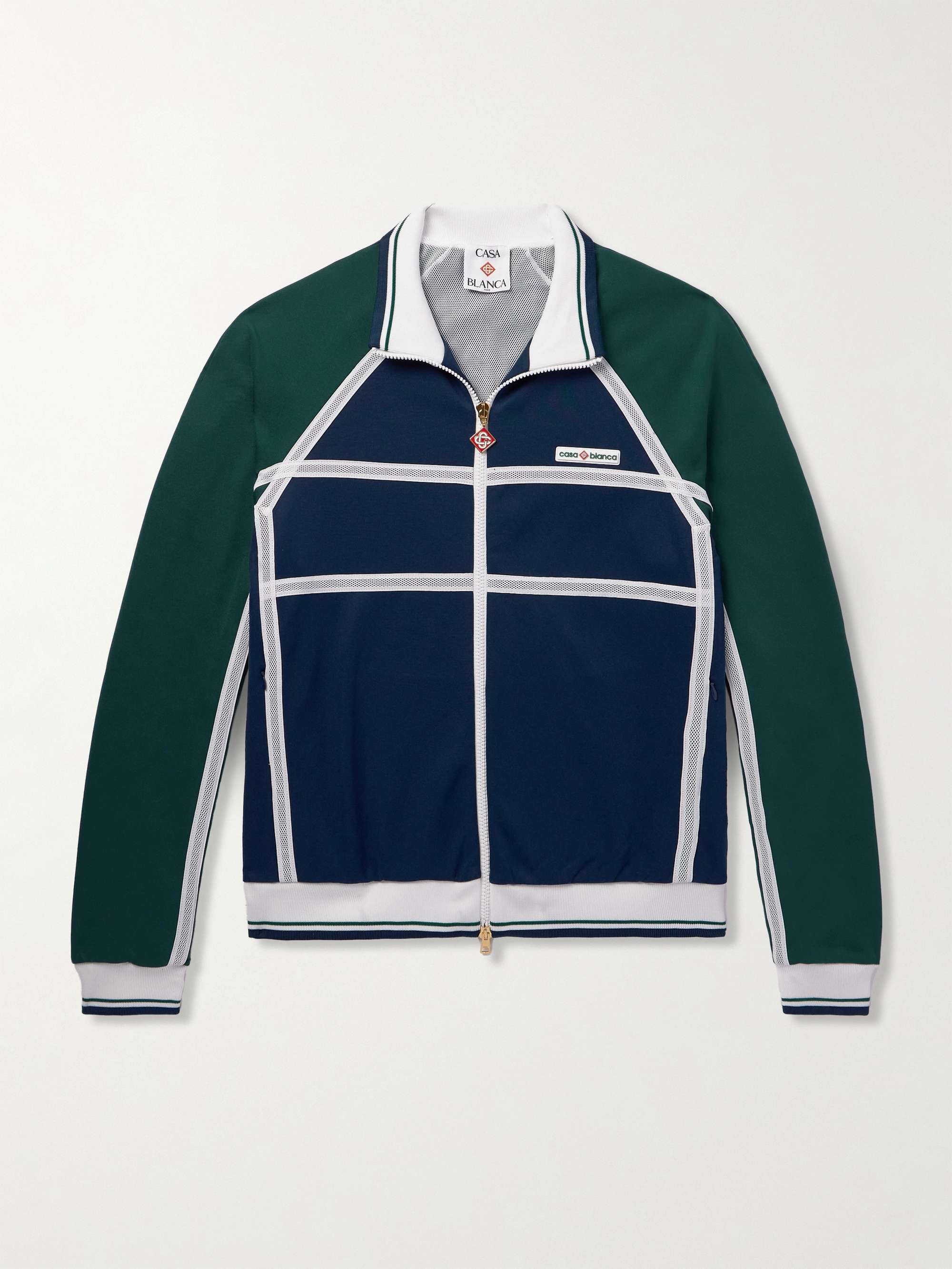 Logo-Appliquéd Mesh-Trimmed Tech-Jersey Track Jacket view