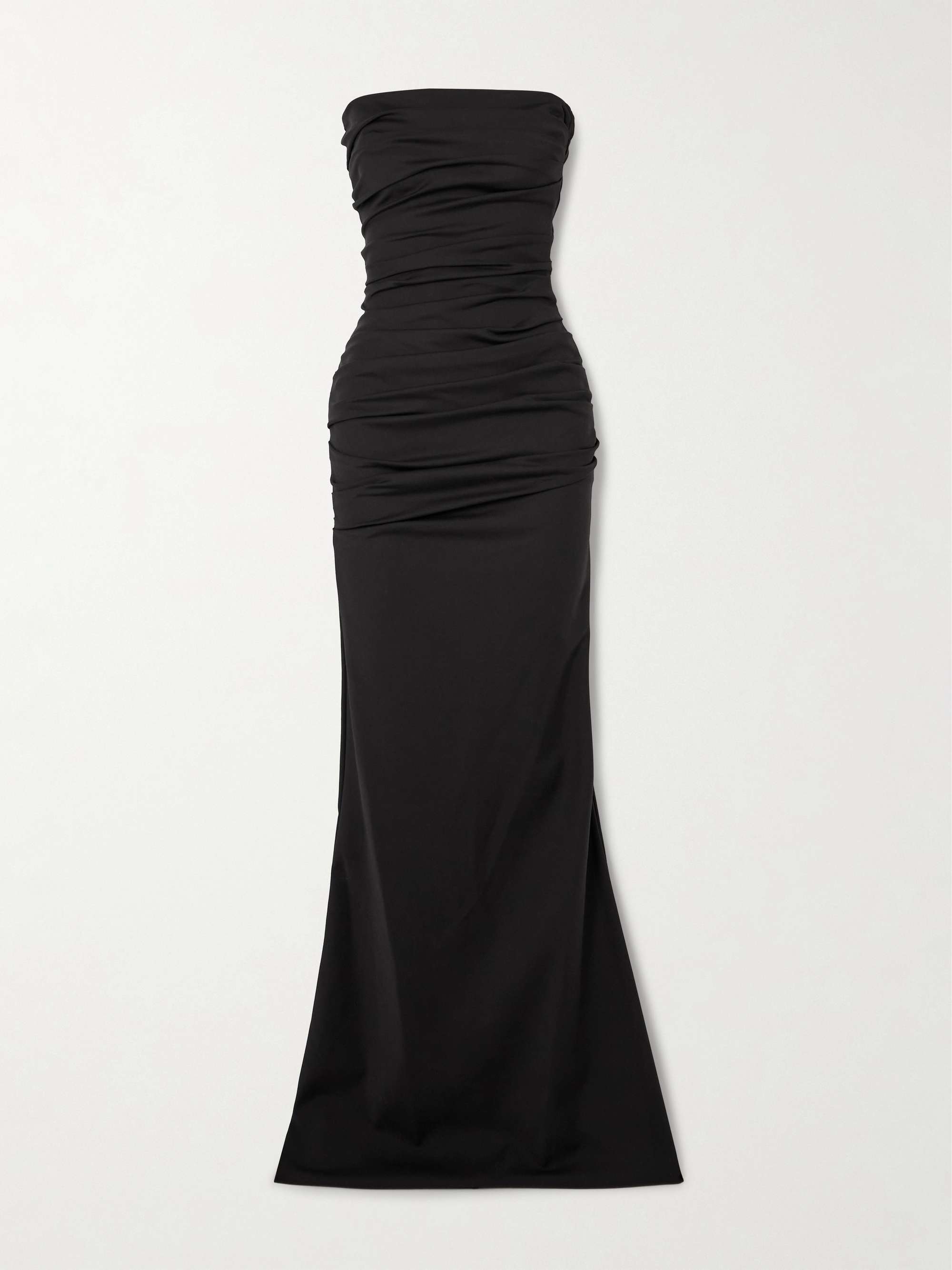 Intoxicate strapless ruched crepe gown view