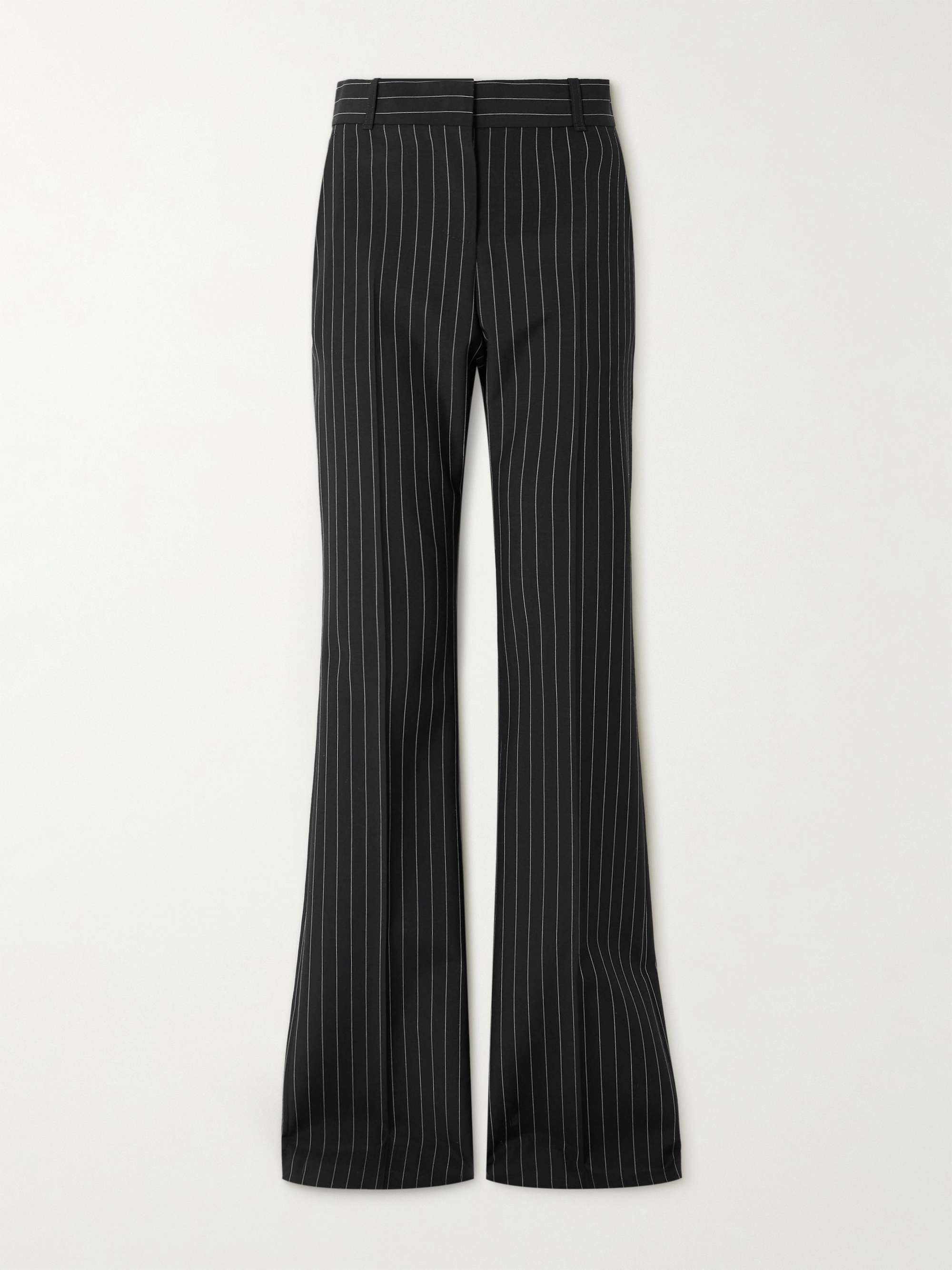 Pinstriped wool and mohair-blend flared pants view