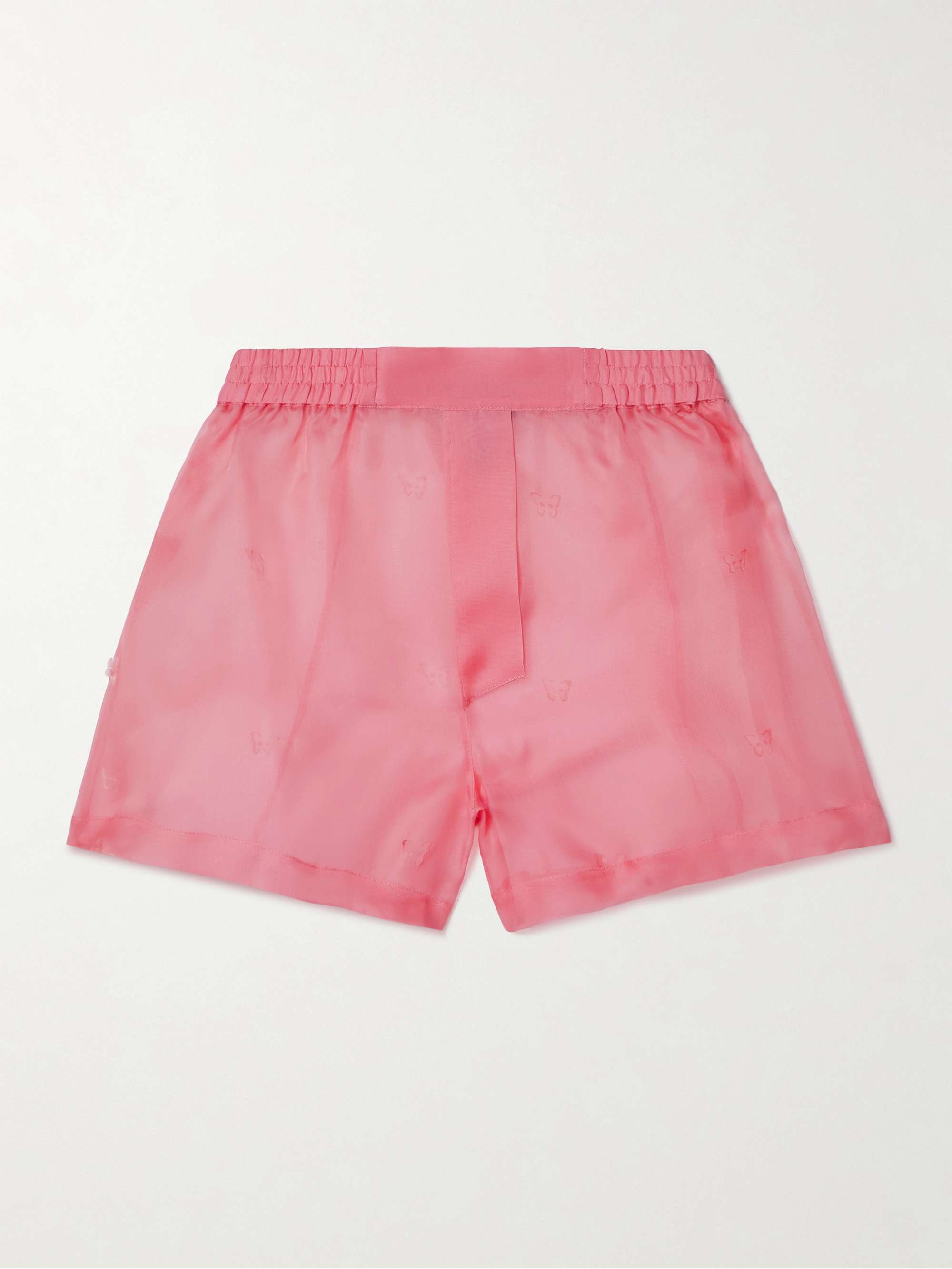 Laser-cut silk-organza shorts view