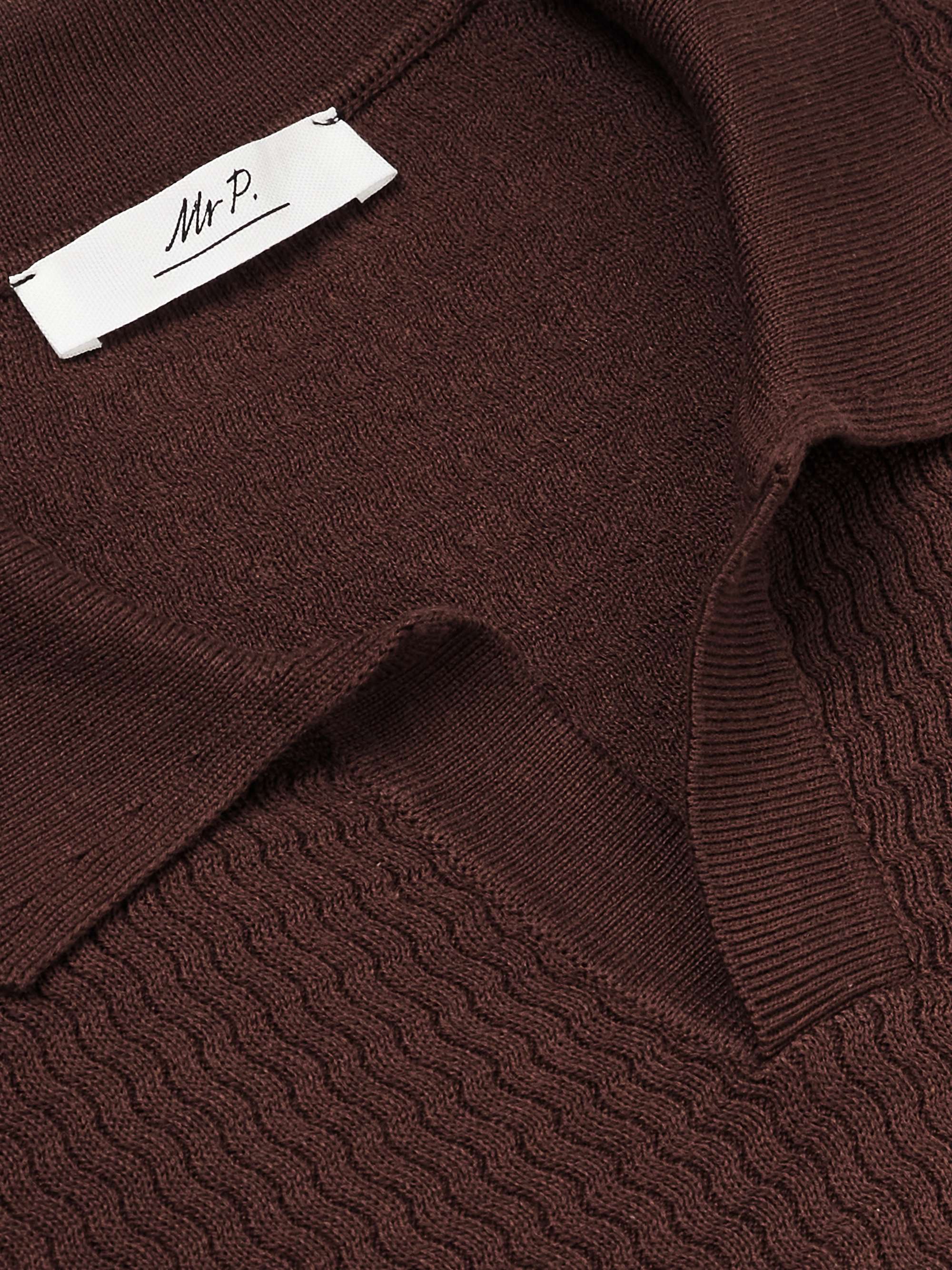 Textured Cotton and Silk-Blend Polo Shirt view