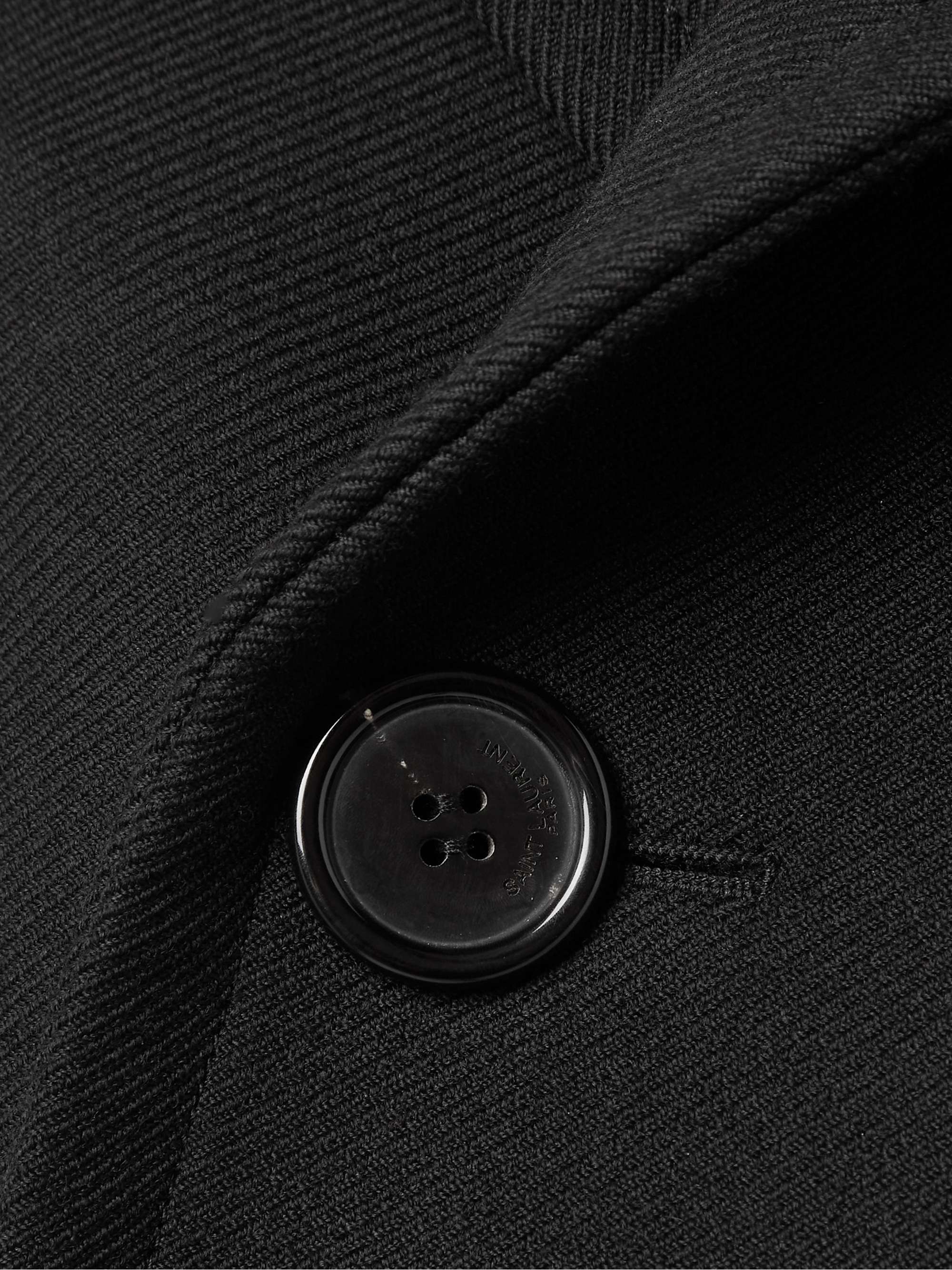 Double-breasted wool and silk-blend twill coat view