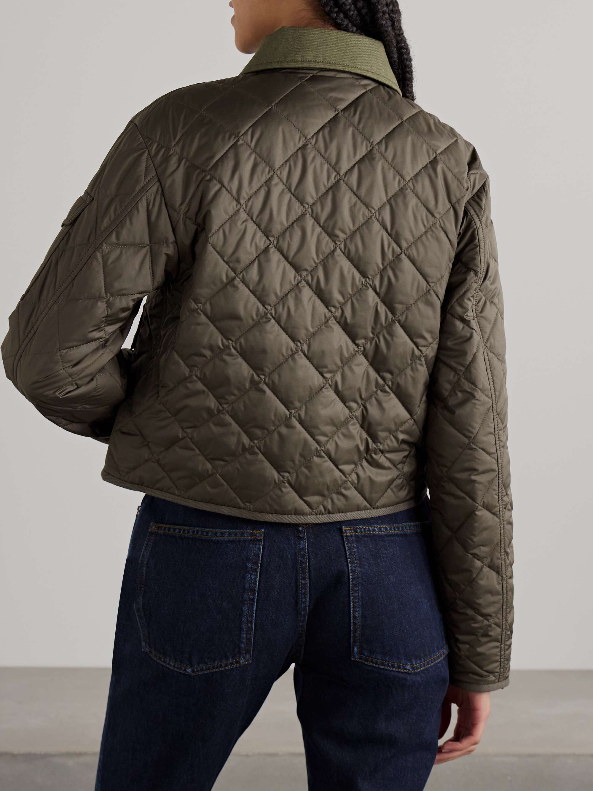 Chitre cropped cotton-canvas trimmed padded quilted shell jacket view