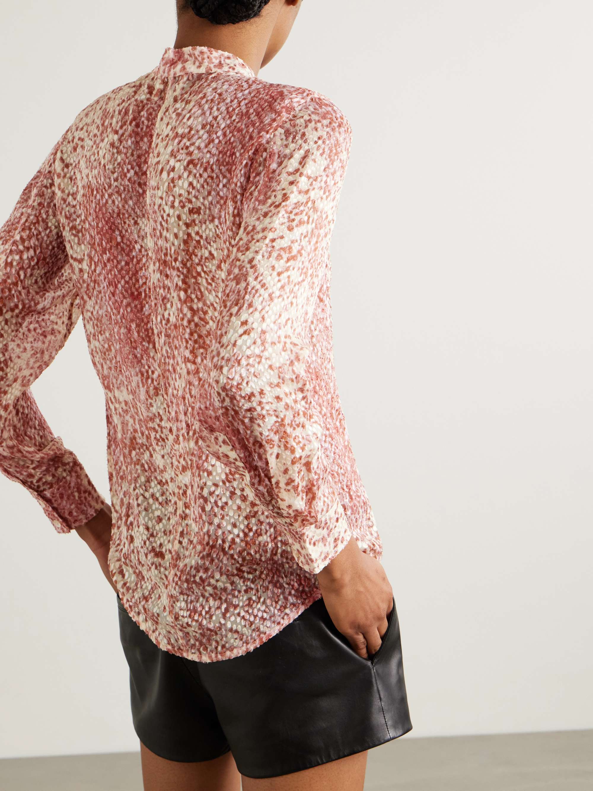 Ilda devoré silk-blend chiffon shirt view