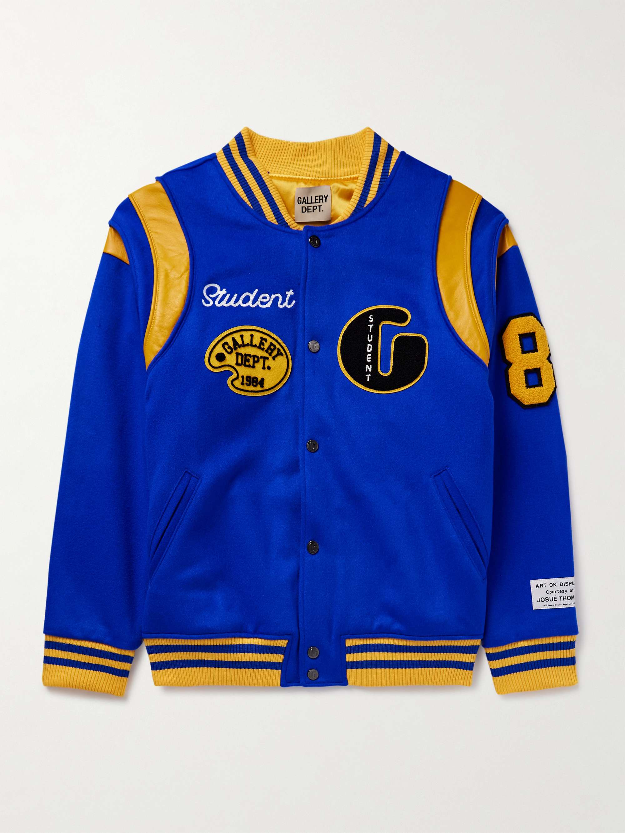 Logo-Embroidered Appliquéd Leather-Trimmed Wool-Blend Felt Varsity Jacket view