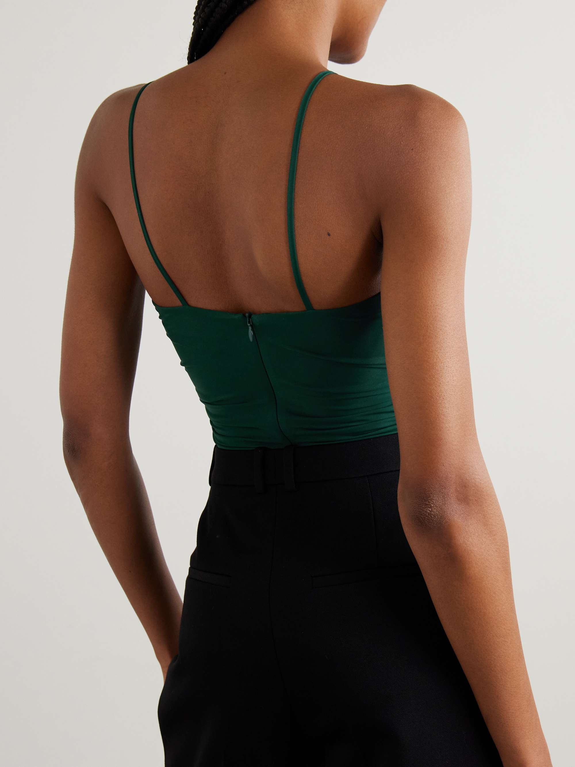Venus faux pearl-embellished cutout stretch-jersey bodysuit view