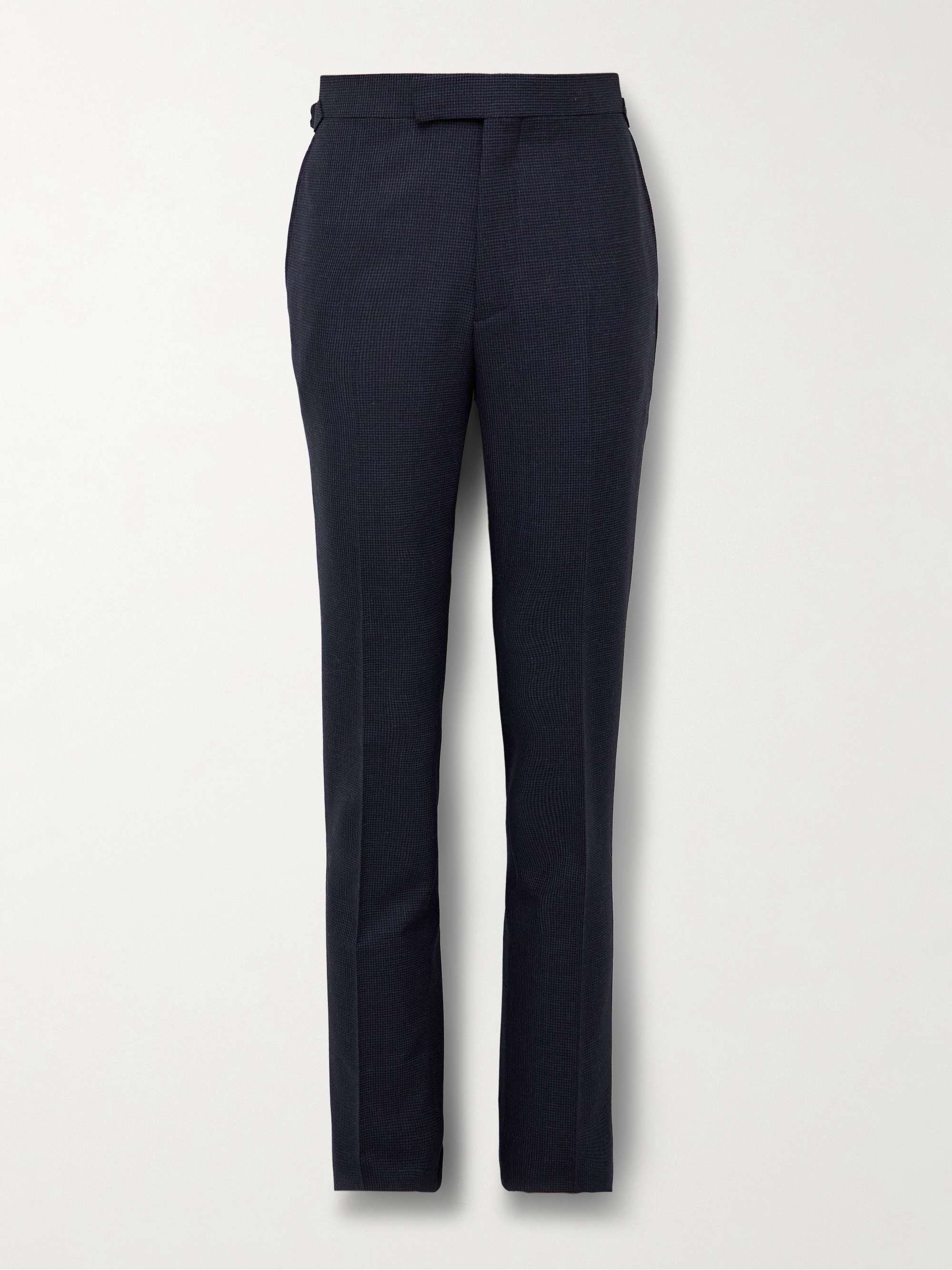 Slim-Fit Straight-Leg Puppytooth Wool Suit Trousers view
