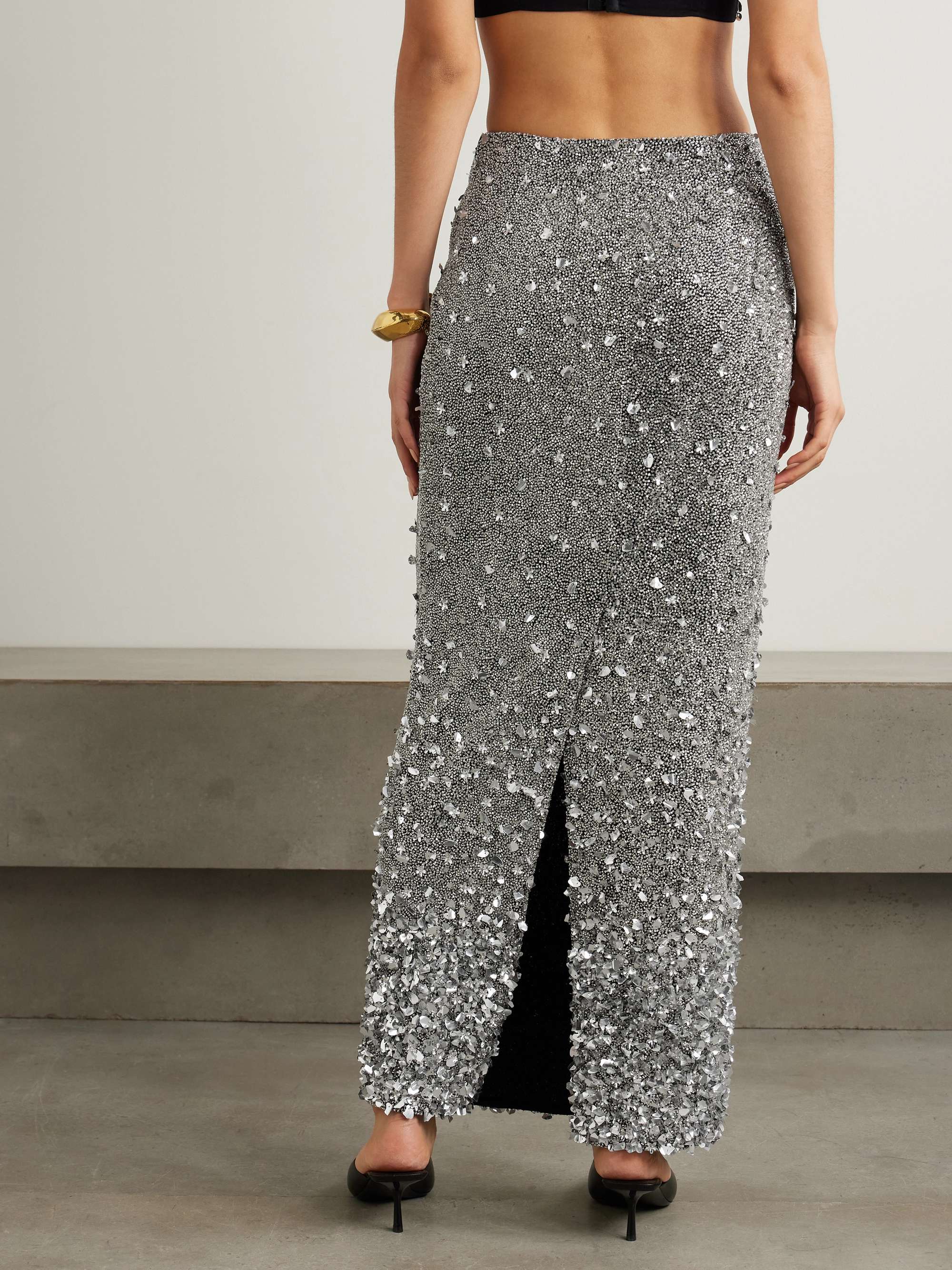 Midas embellished stretch-tulle maxi skirt view