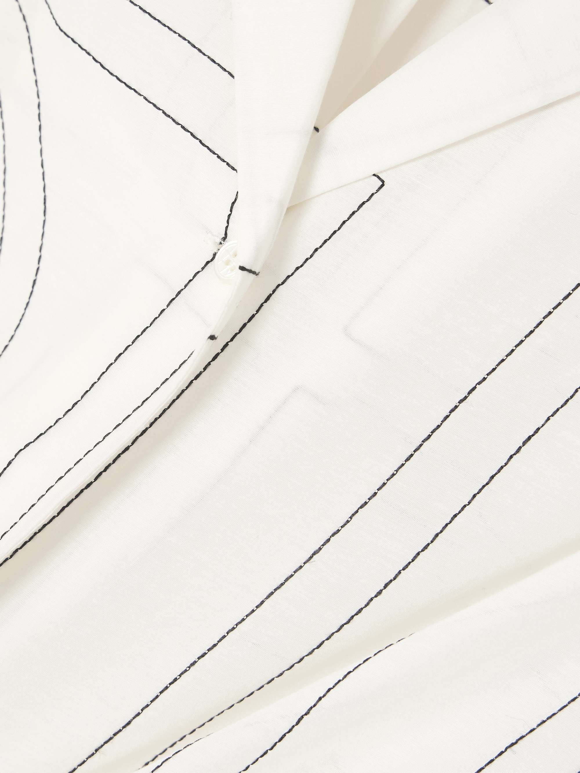 Embroidered organic cotton and silk-blend shirt view