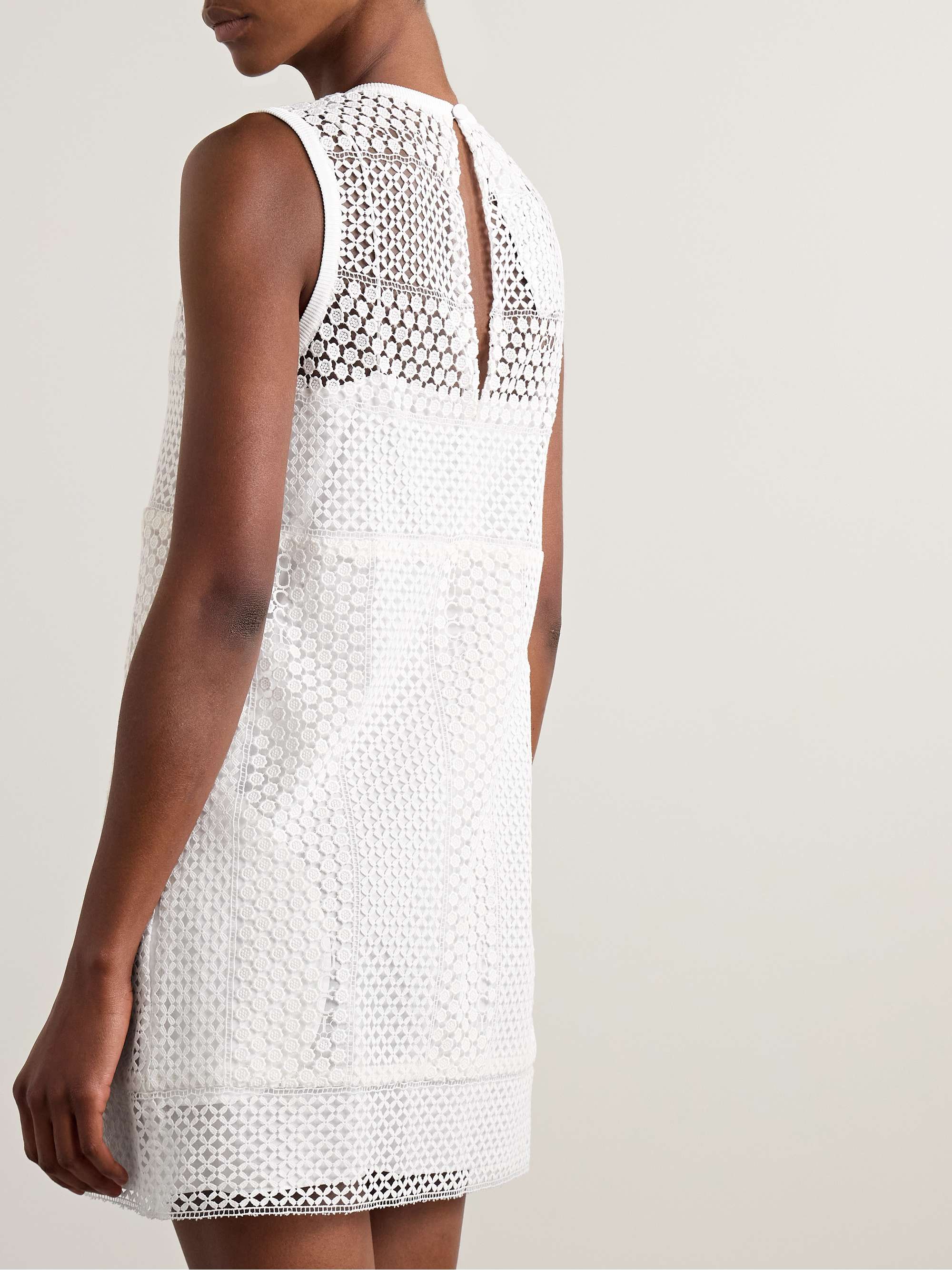 Cotton-blend guipure lace mini dress view