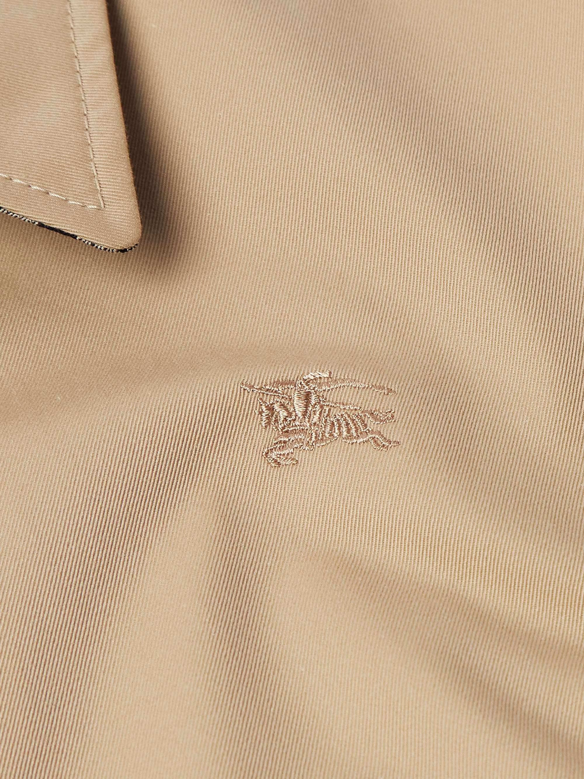 Logo-Embroidered Cotton-Gabardine Harrington Jacket view