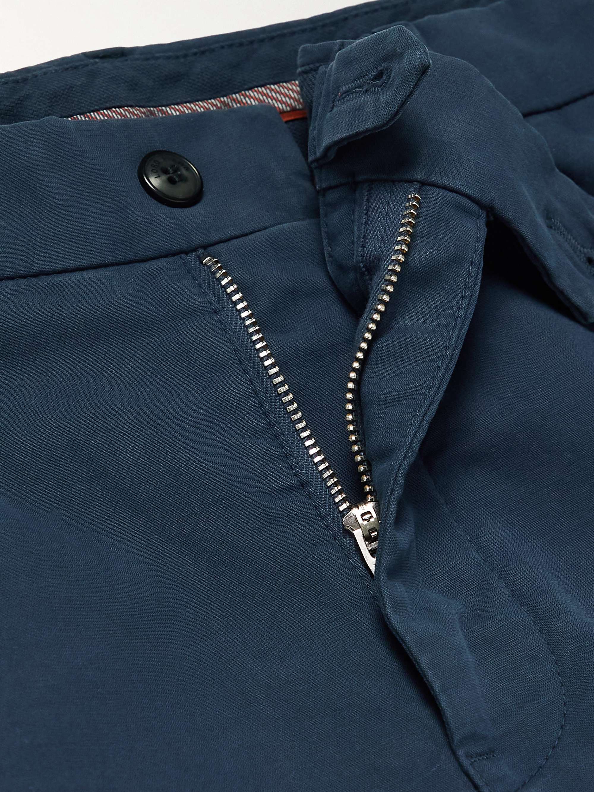 Pantaflat Slim-Fit Pleated Stretch-Cotton Trousers view